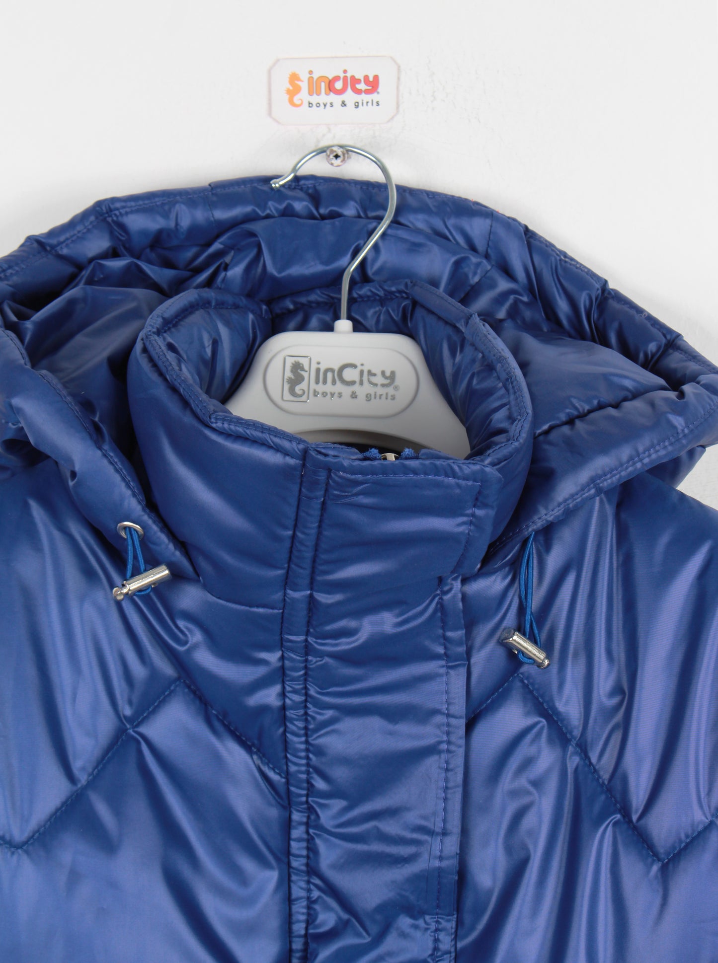 InCity Kids Kız Çocuk Kapüşonlu Kapitone Desenli Şişme Mont