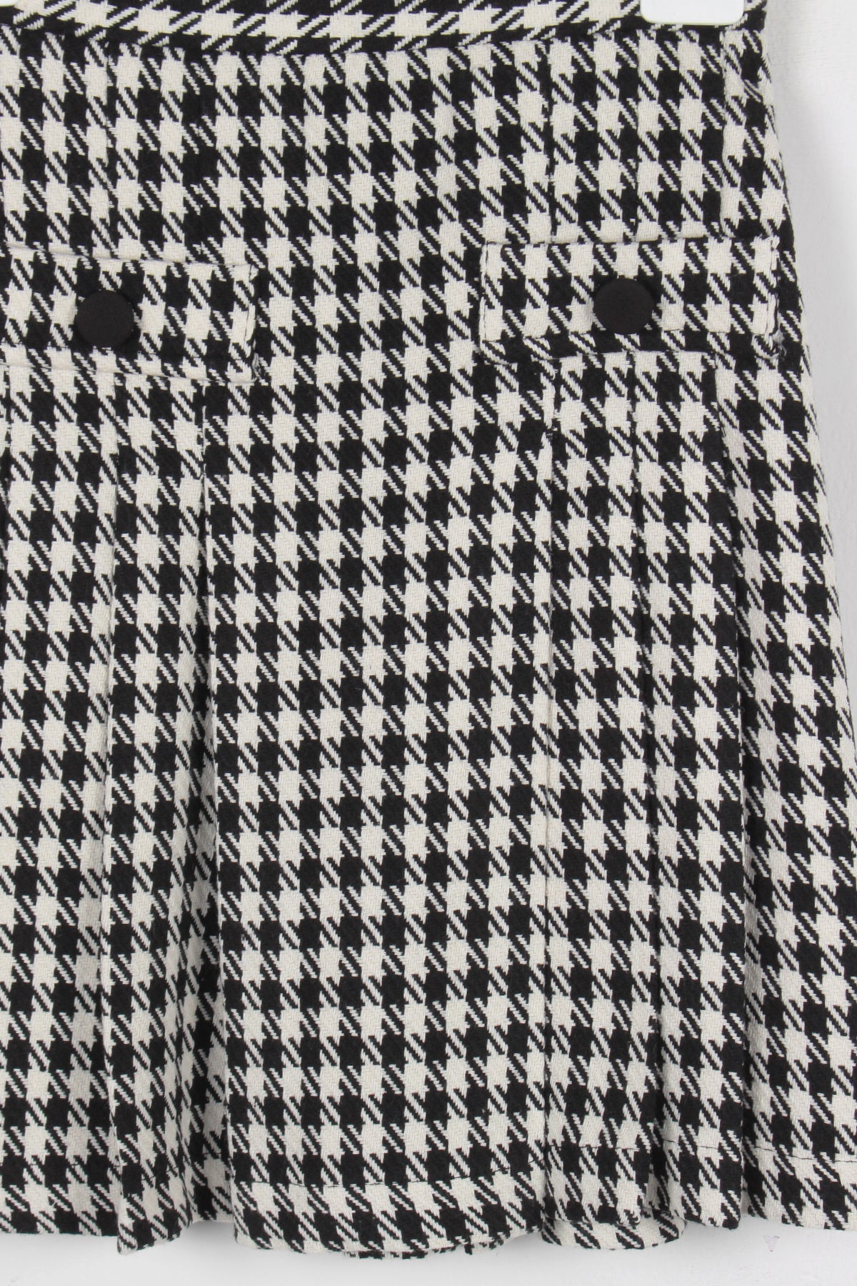 InCity Kids Kız Çocuk Kazayağı Desenli Cep Detaylı Diz Üstü Pileli Etek