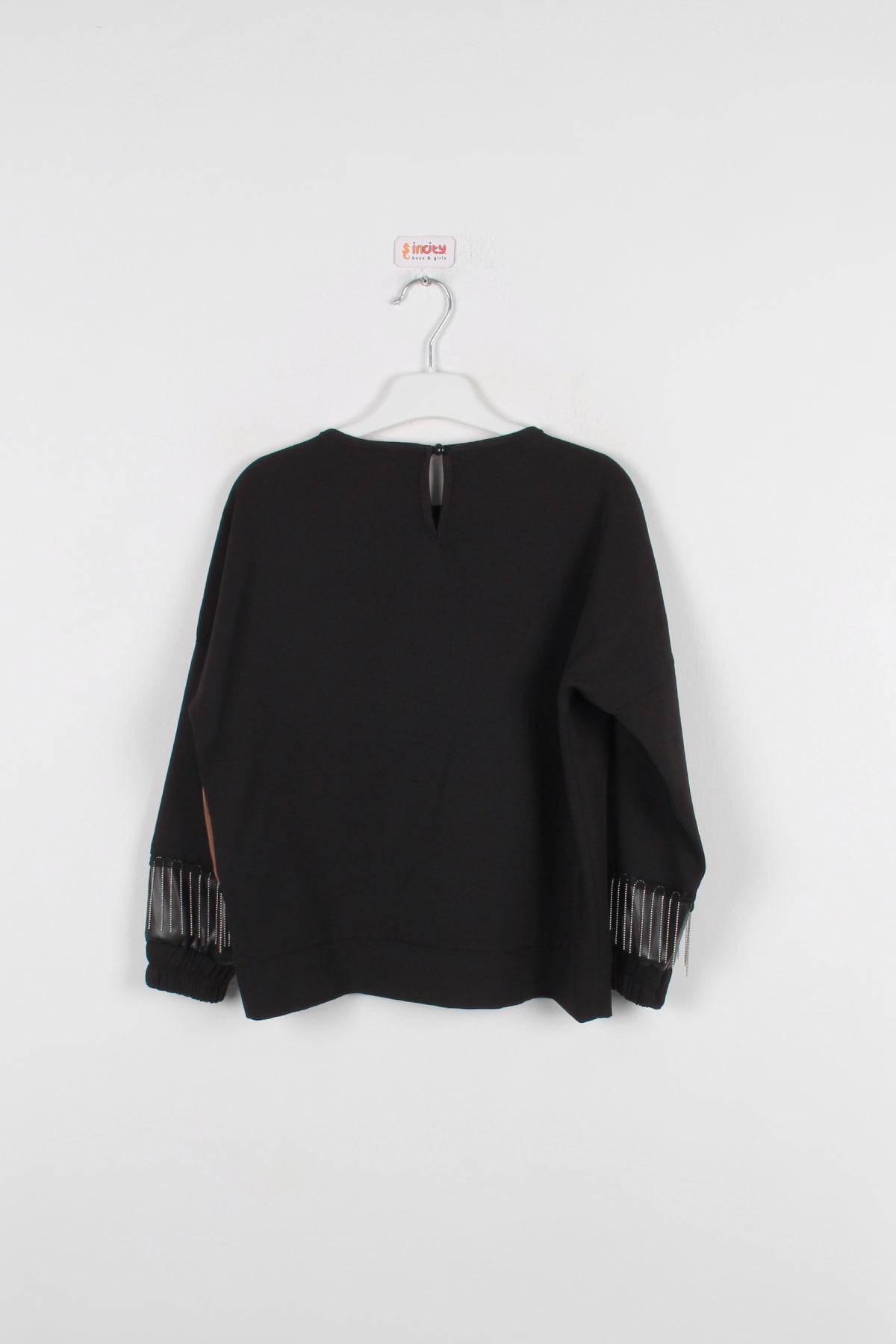 InCity Kids Kız Çocuk Uzun Kollu İki Renk Deri Bluz