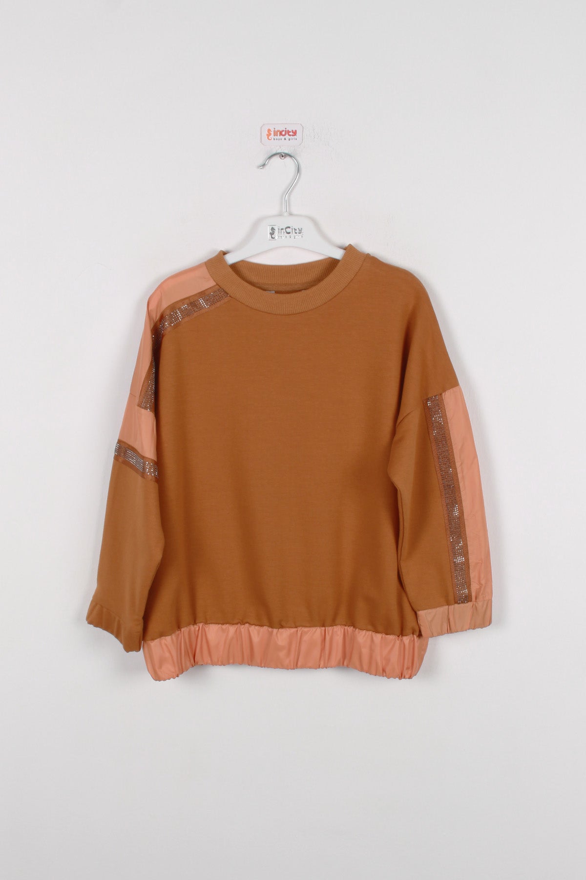 InCity Kids Kız Çocuk Taş Detaylı Sweatshirt