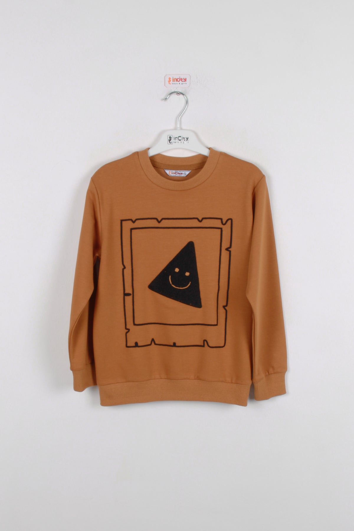 InCity Kids Erkek Çocuk Gülen Pizza Dilim Nakışlı Sweatshirt