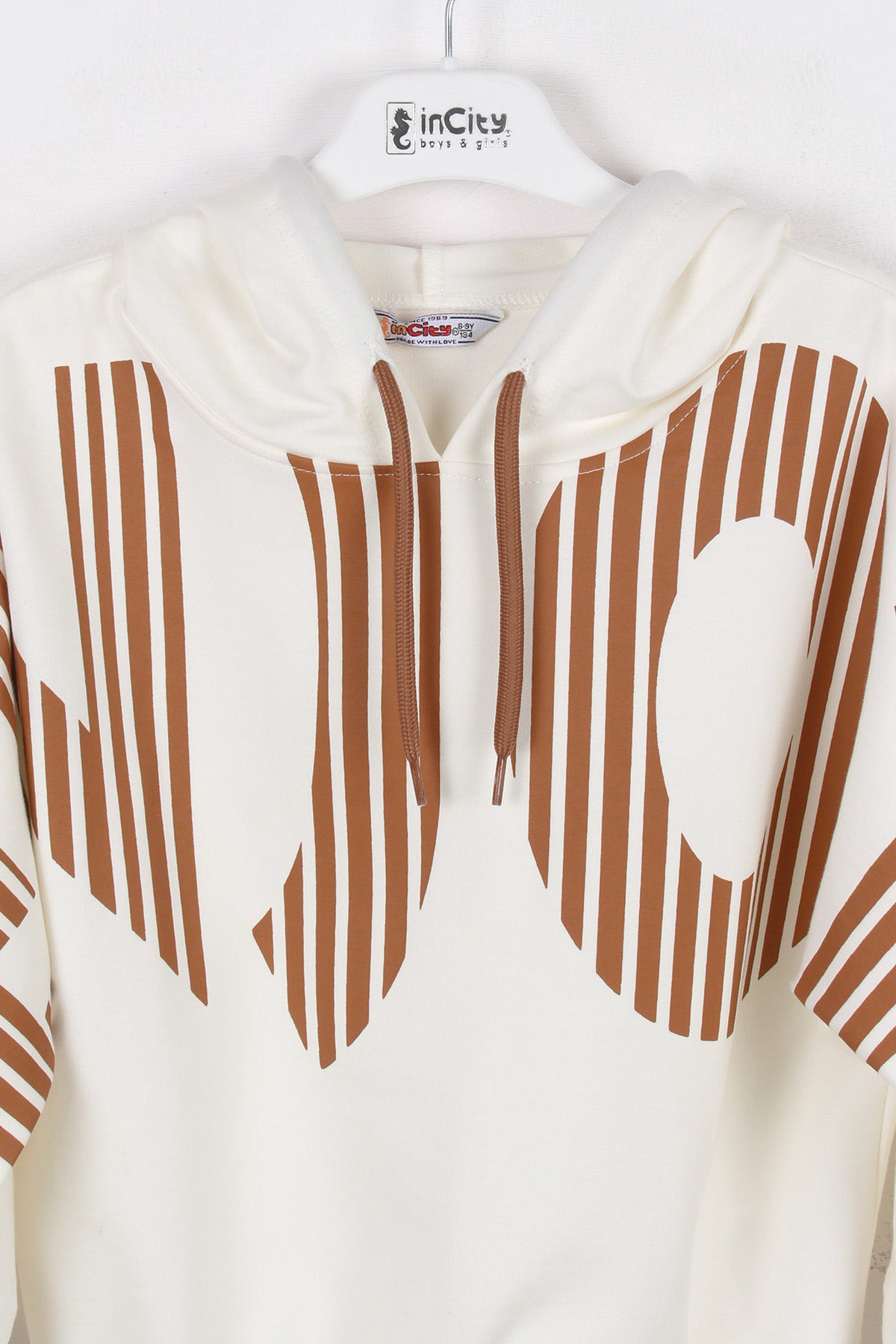 InCity Kids Kız Çocuk Kapüşonlu Yarasa Kol Enjoy Sweatshirt