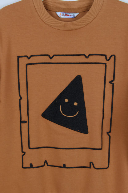 InCity Kids Erkek Çocuk Gülen Pizza Dilim Nakışlı Sweatshirt