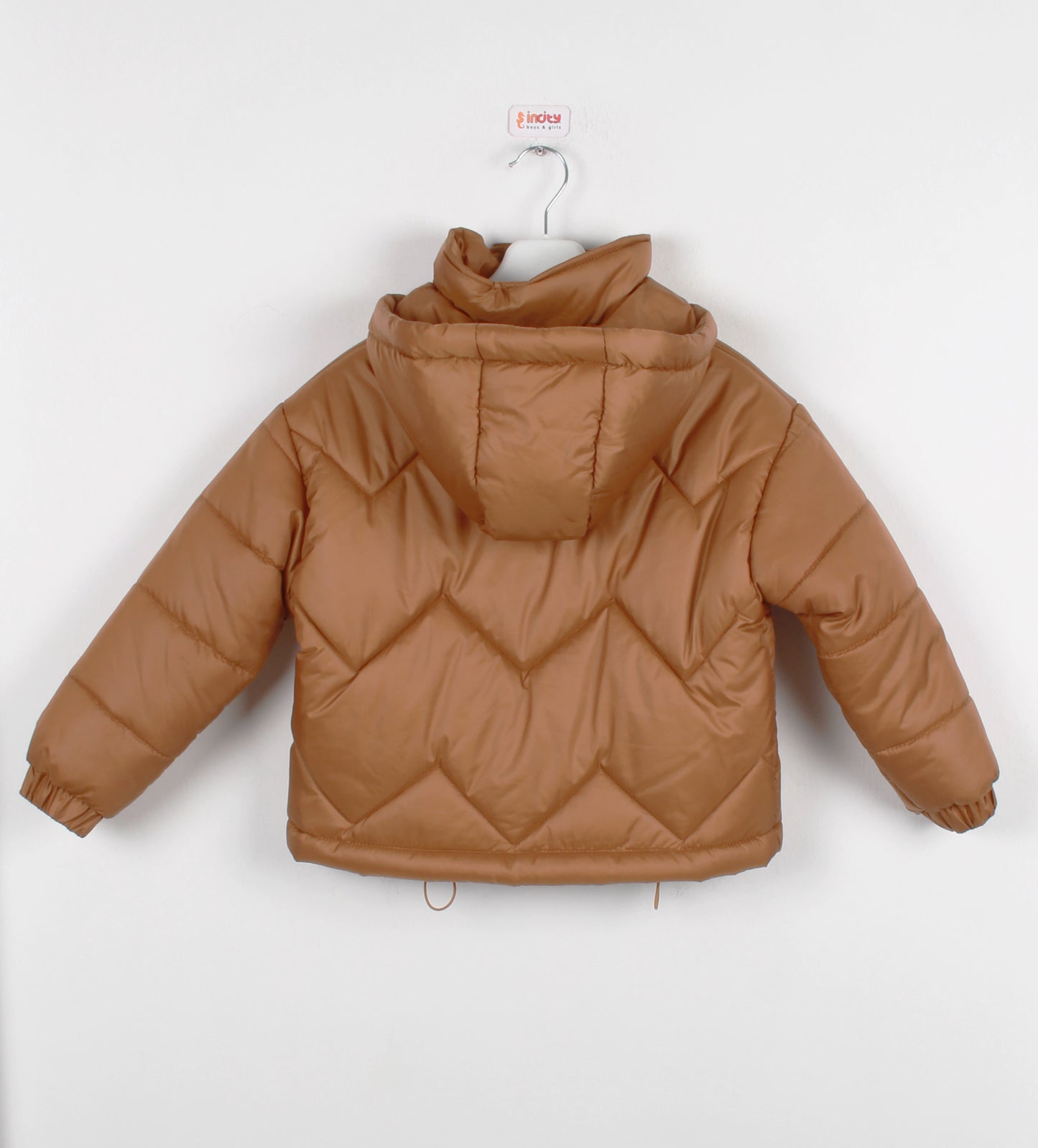 InCity Kids Kız Çocuk Kapüşonlu Kapitone Desenli Şişme Mont