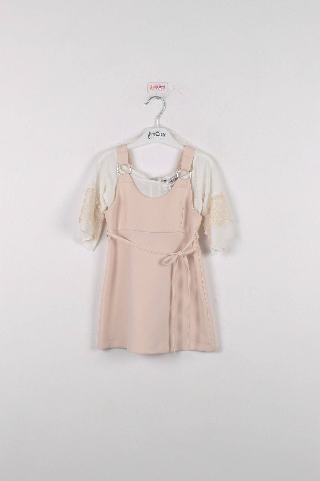 InCity Kids Girls İki Parça 3/4 Dantel Kol Elbise