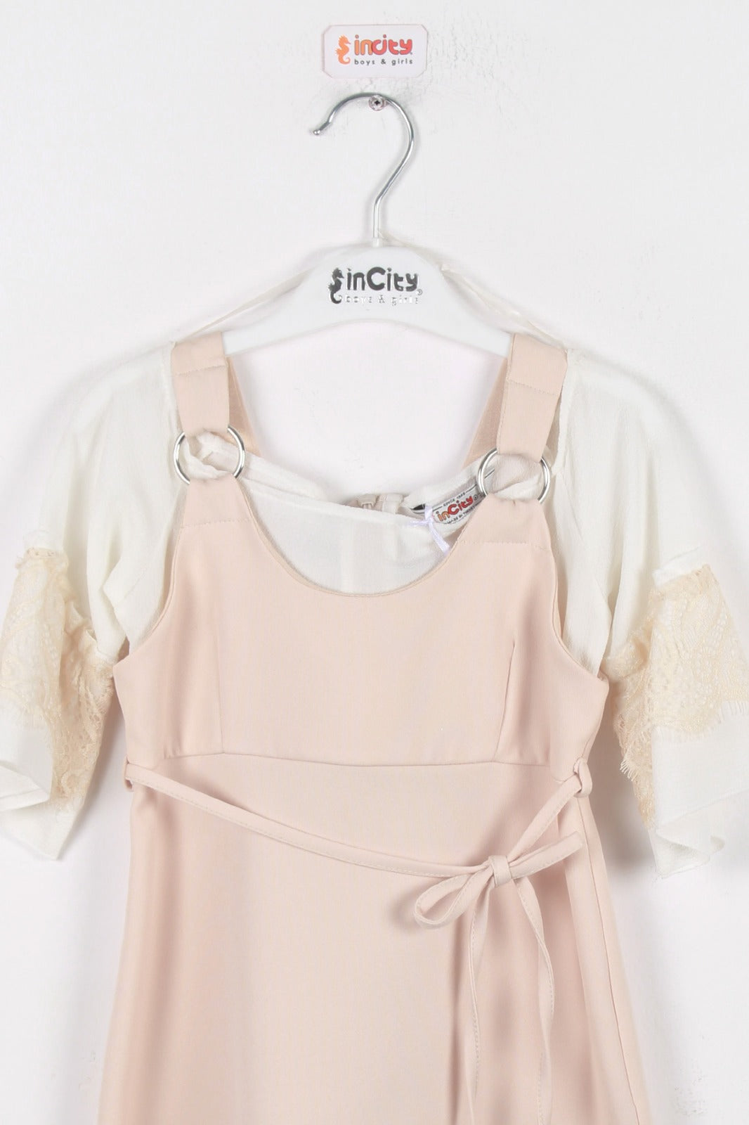 InCity Kids Girls İki Parça 3/4 Dantel Kol Elbise