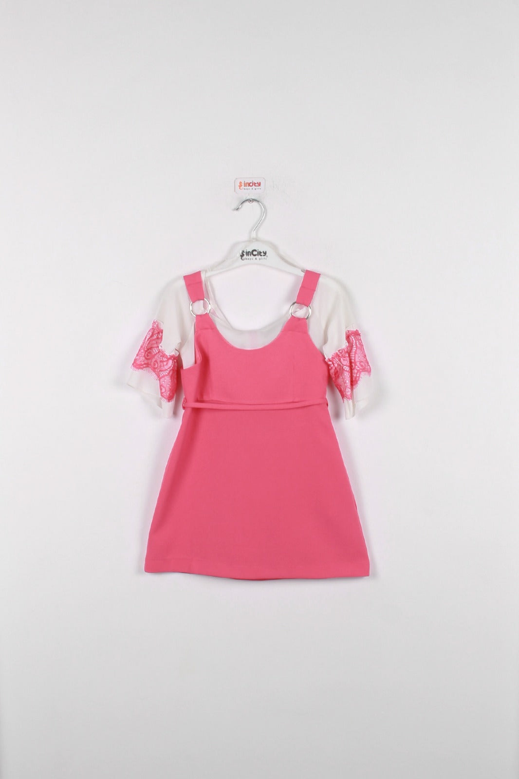 InCity Kids Girls İki Parça 3/4 Dantel Kol Elbise