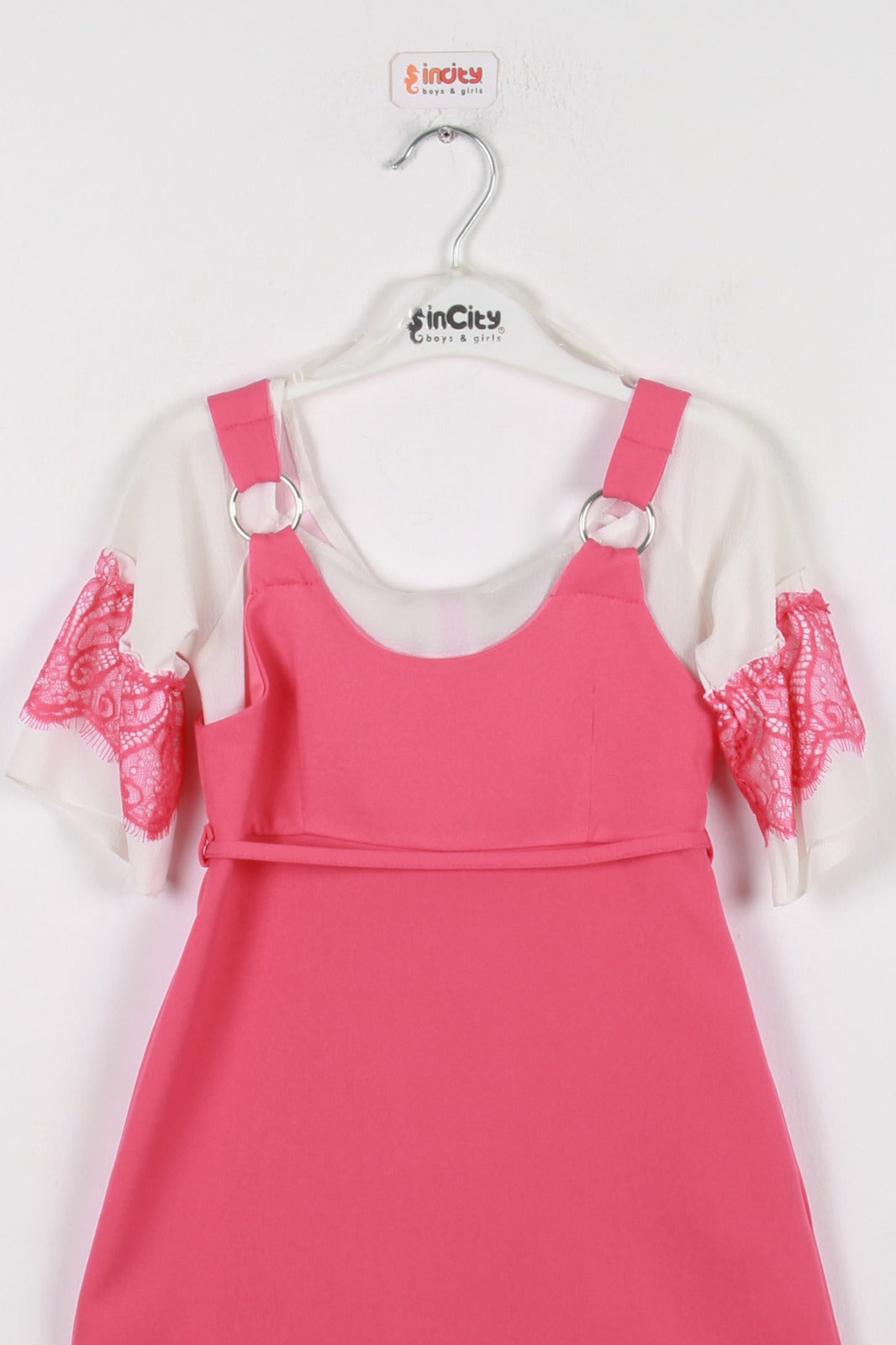 InCity Kids Girls İki Parça 3/4 Dantel Kol Elbise