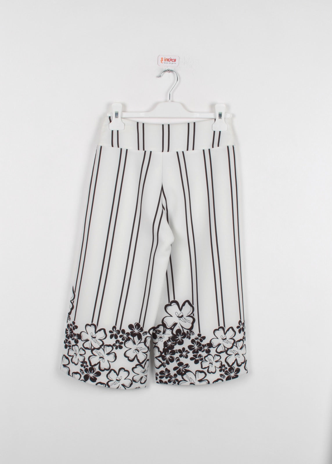 InCity Kids Girls Çiçek Desenli Geniş Paça Pantolon