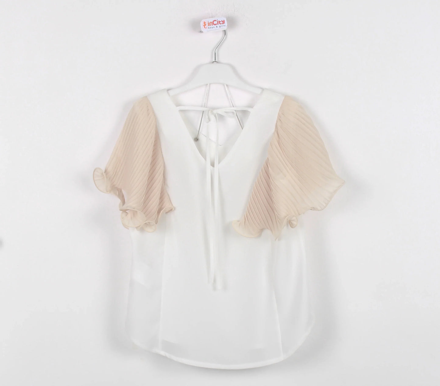 InCity Kids Girls Tie Neck Colorful Ruffle Sleeve Dress Blouse InCity Boys & Girls