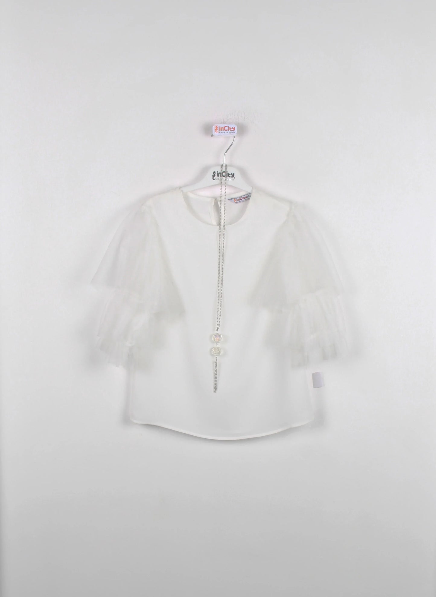 InCity Kids Girls Solid Ruffle Sleeve Dress Blouse InCity Boys & Girls