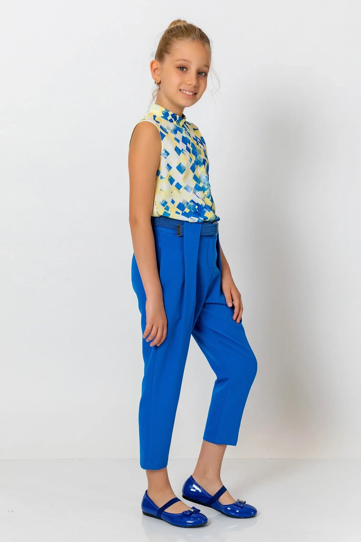 InCity Kids Girls Sleeveless Back Zipper Printed Dress Blouse InCity Boys & Girls