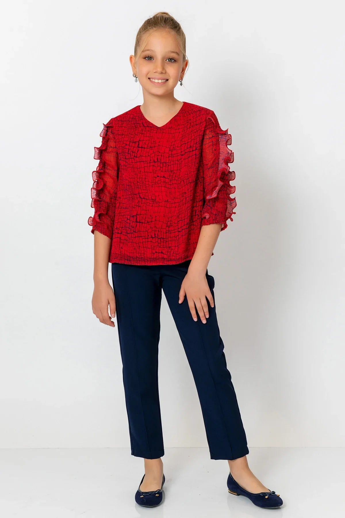 InCity Kids Girls Printed Ruffle Sleeve Fashion Blouse InCity Boys & Girls