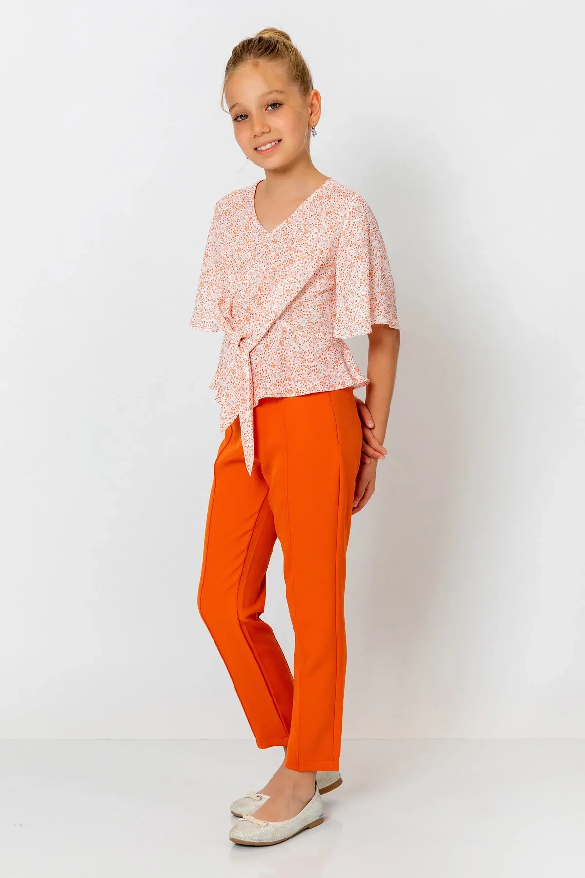 InCity Kids Girls V Neck Floral Batwing Blouse InCity Boys & Girls