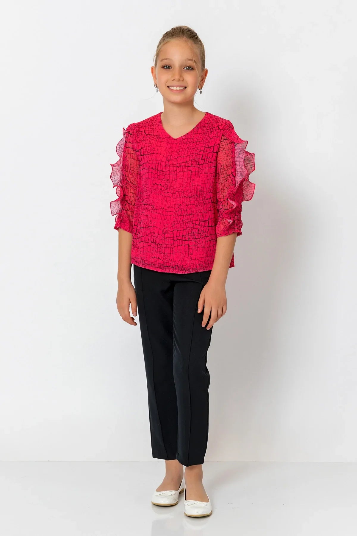 InCity Kids Girls Printed Ruffle Sleeve Fashion Blouse InCity Boys & Girls