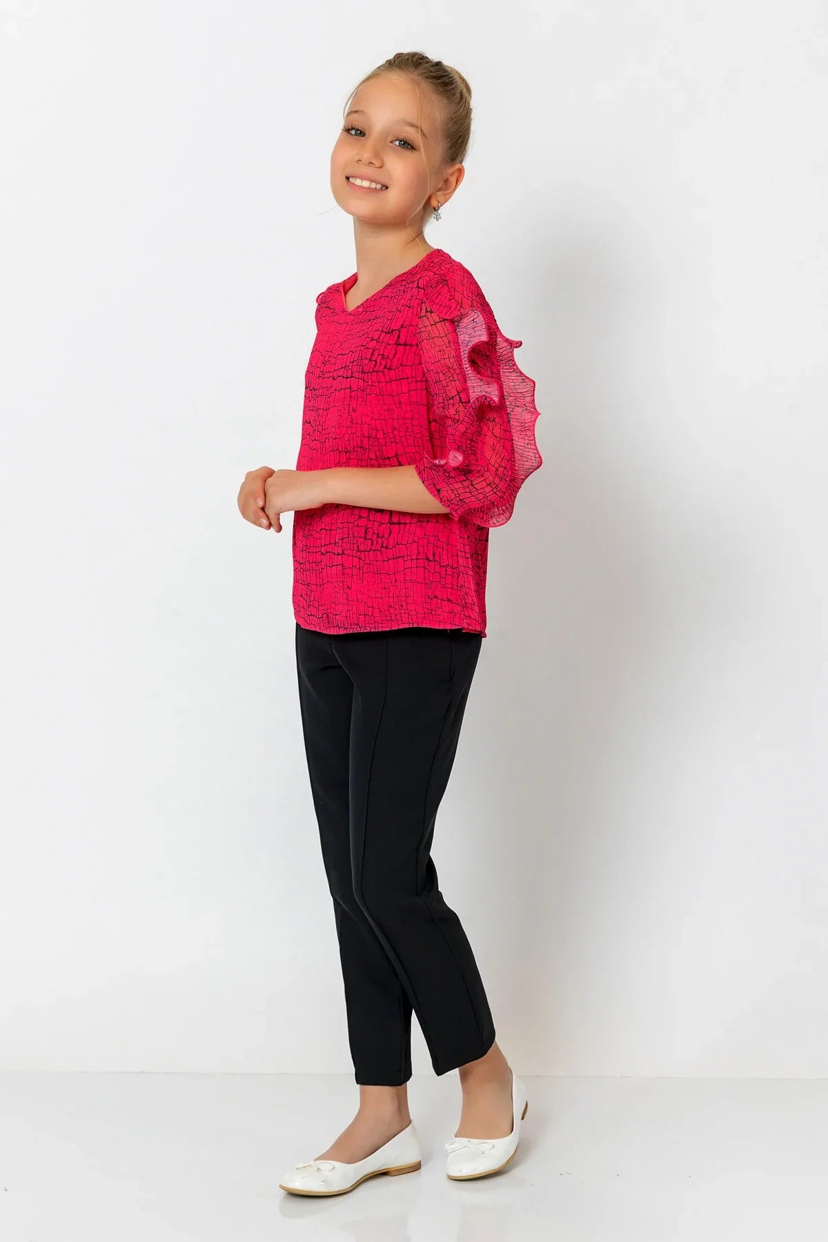 InCity Kids Girls Printed Ruffle Sleeve Fashion Blouse InCity Boys & Girls