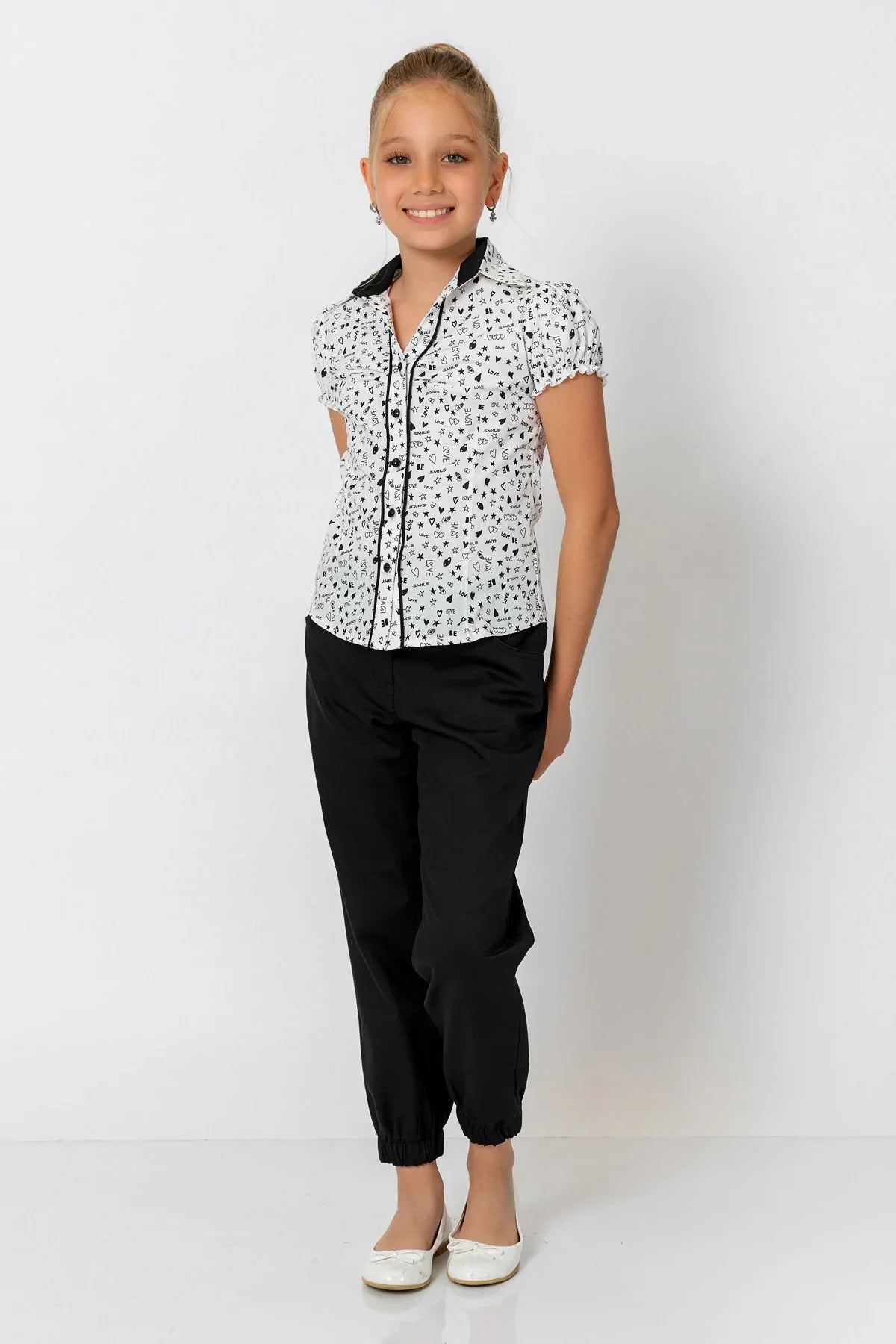 InCity Kids Girls Solid Cuffed Jogger Pants InCity Boys & Girls