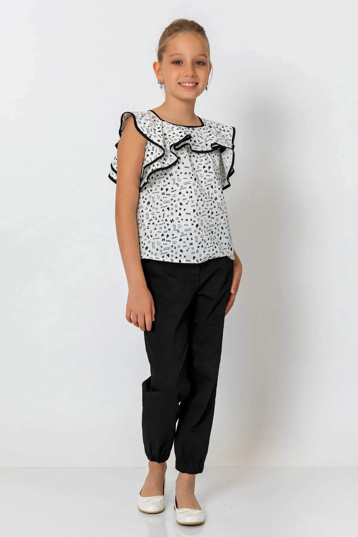 InCity Kids Girls Ruffle Neck Sleeveless Fashion Blouse InCity Boys & Girls