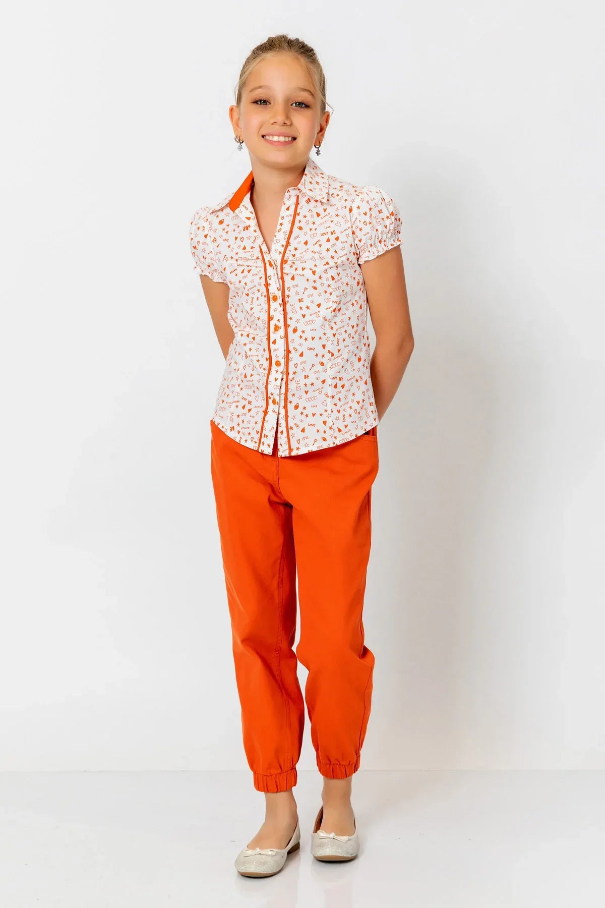 InCity Kids Girls Solid Cuffed Jogger Pants InCity Boys & Girls