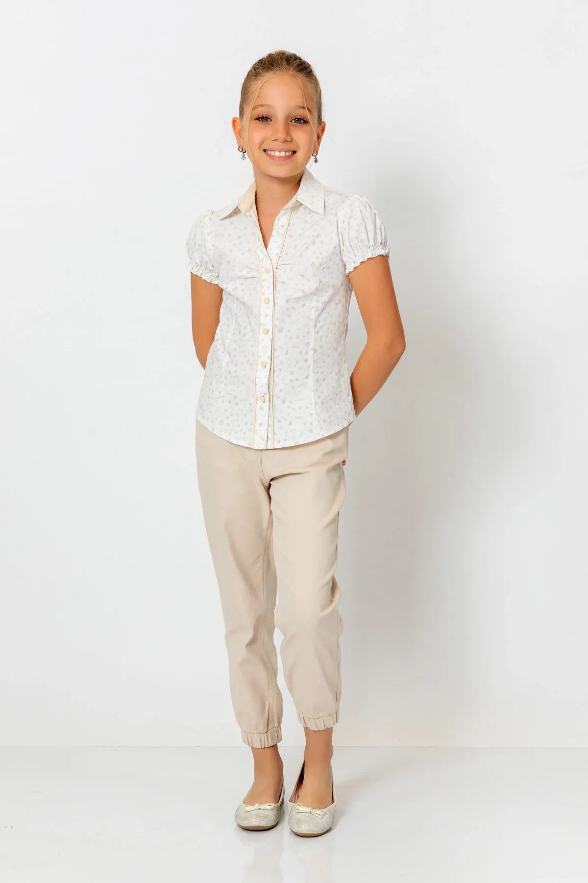 InCity Kids Girls Solid Cuffed Jogger Pants InCity Boys & Girls