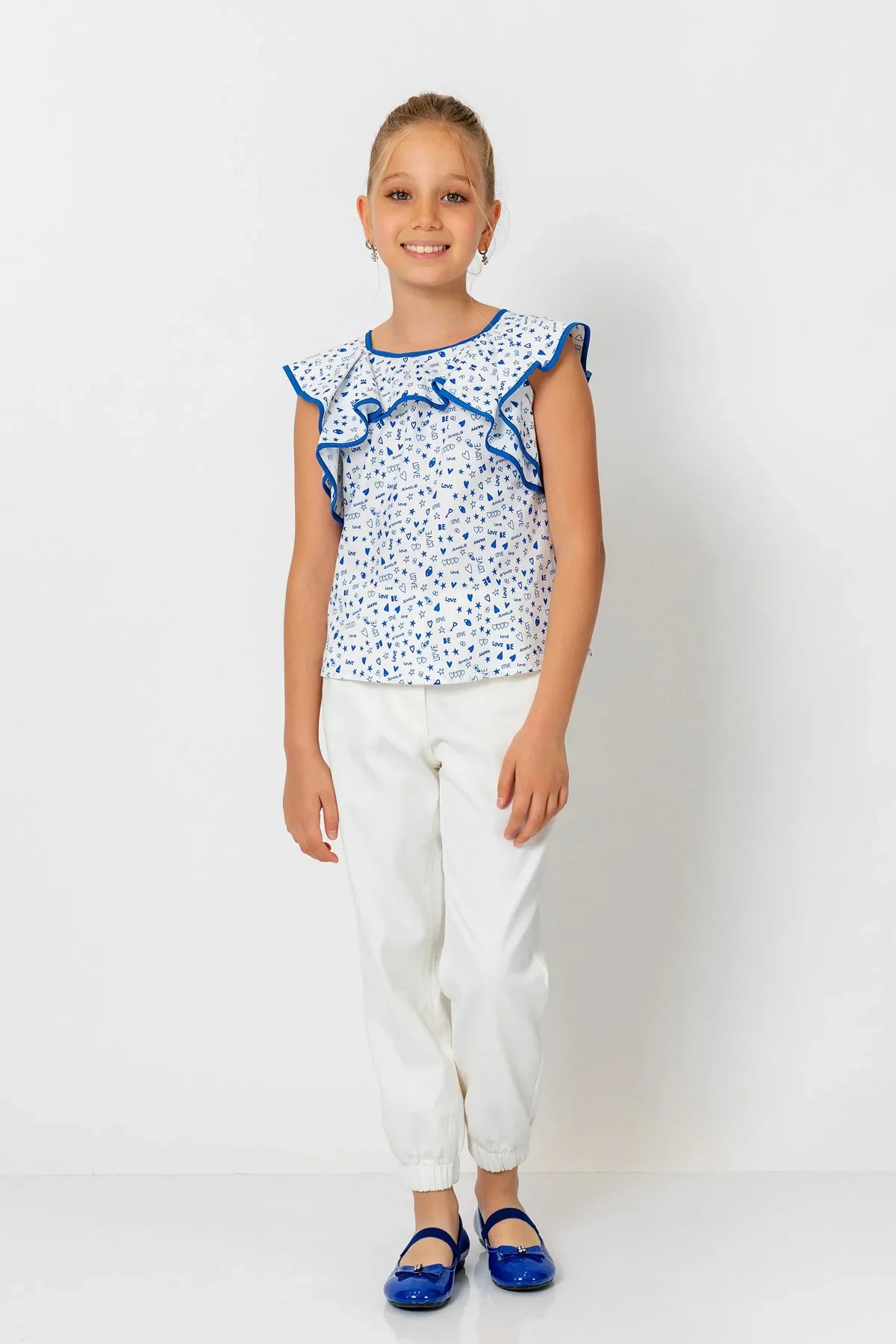 InCity Kids Girls Ruffle Neck Sleeveless Fashion Blouse InCity Boys & Girls