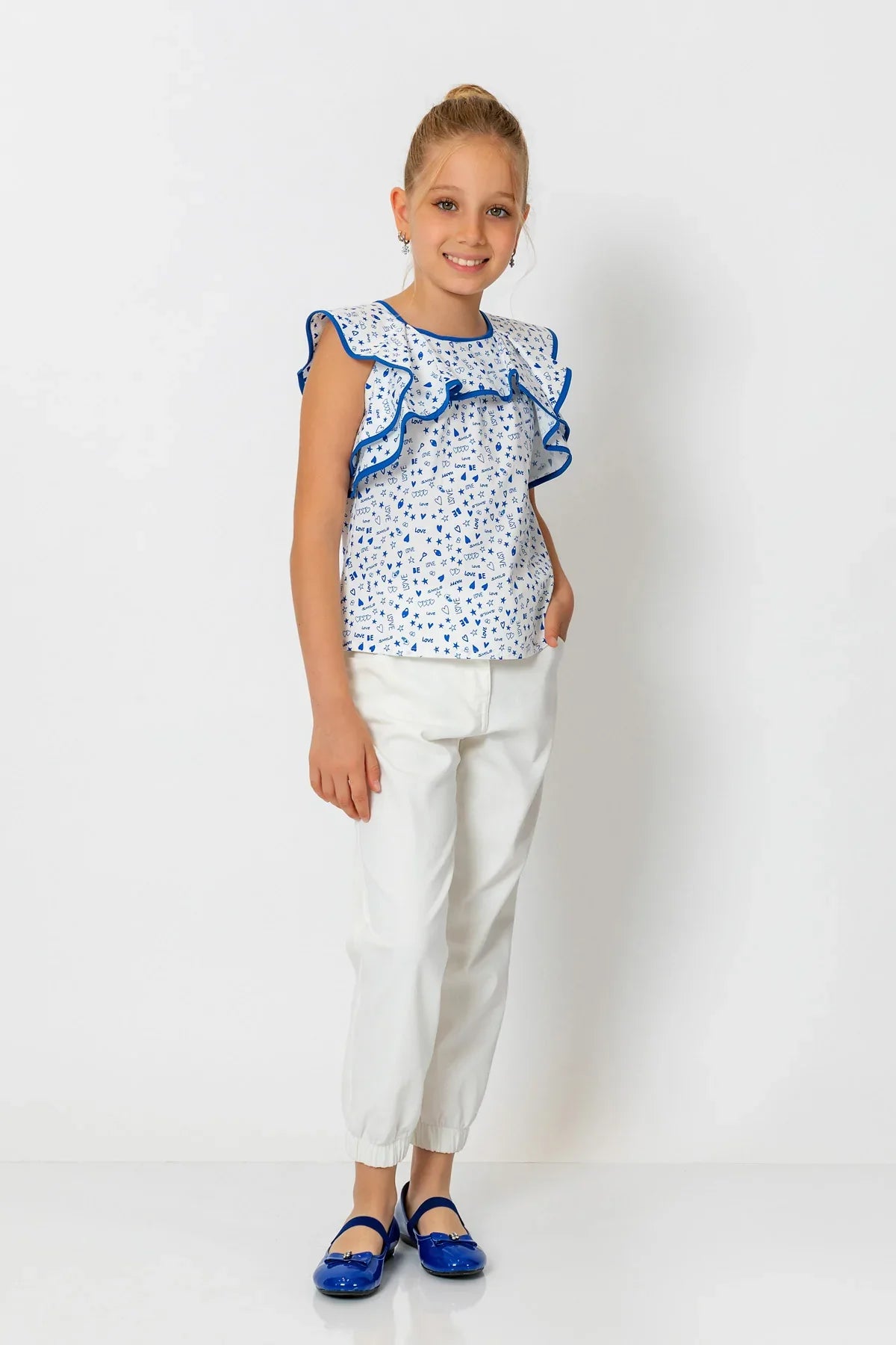 InCity Kids Girls Ruffle Neck Sleeveless Fashion Blouse InCity Boys & Girls