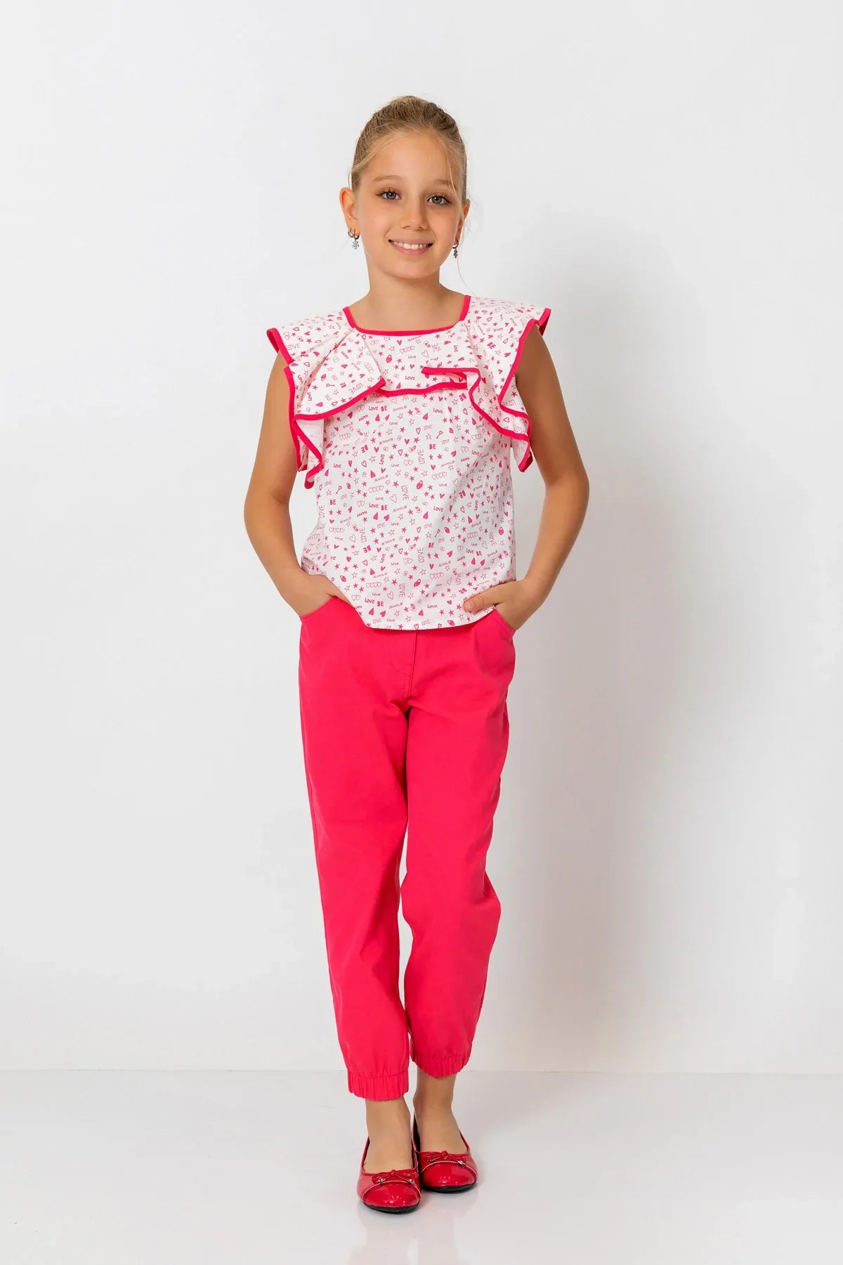 InCity Kids Girls Ruffle Neck Sleeveless Fashion Blouse InCity Boys & Girls