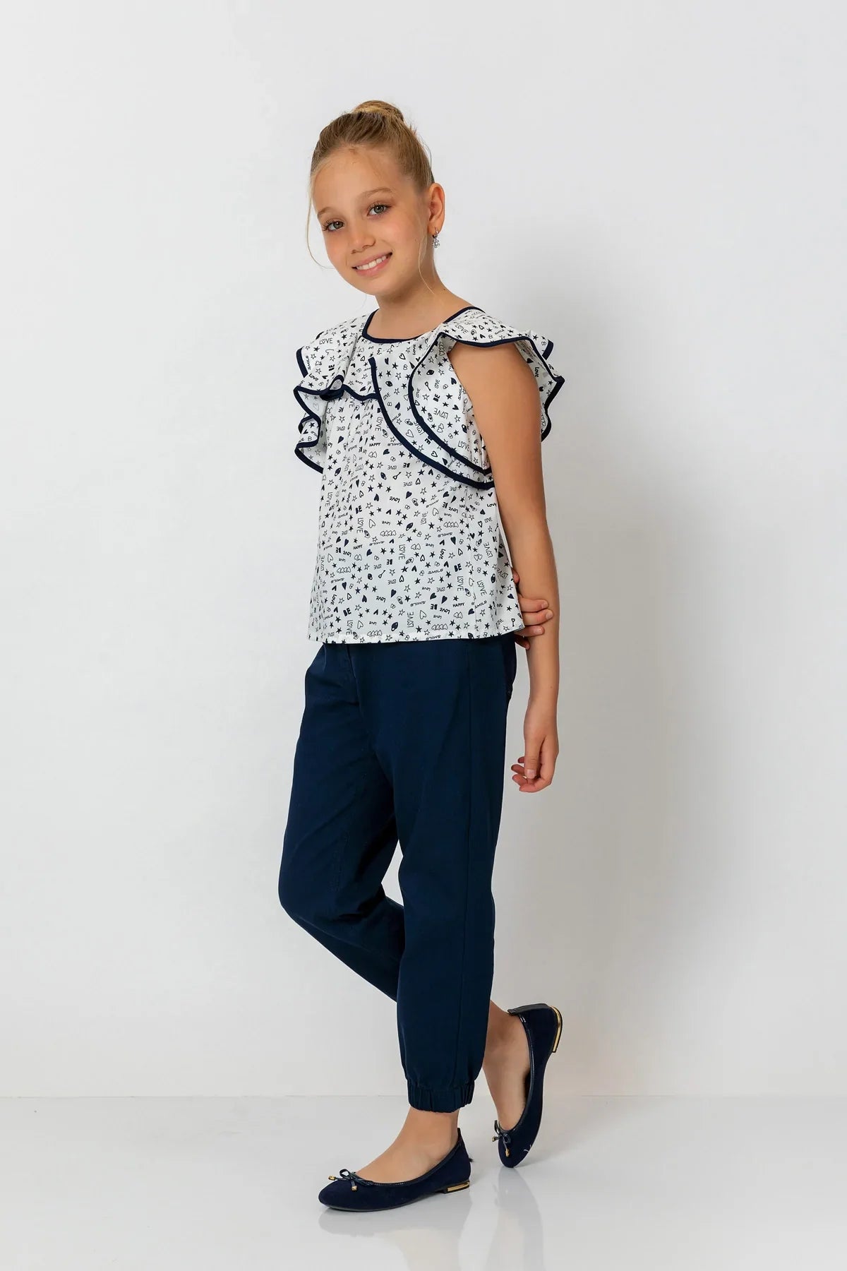 InCity Kids Girls Ruffle Neck Sleeveless Fashion Blouse InCity Boys & Girls