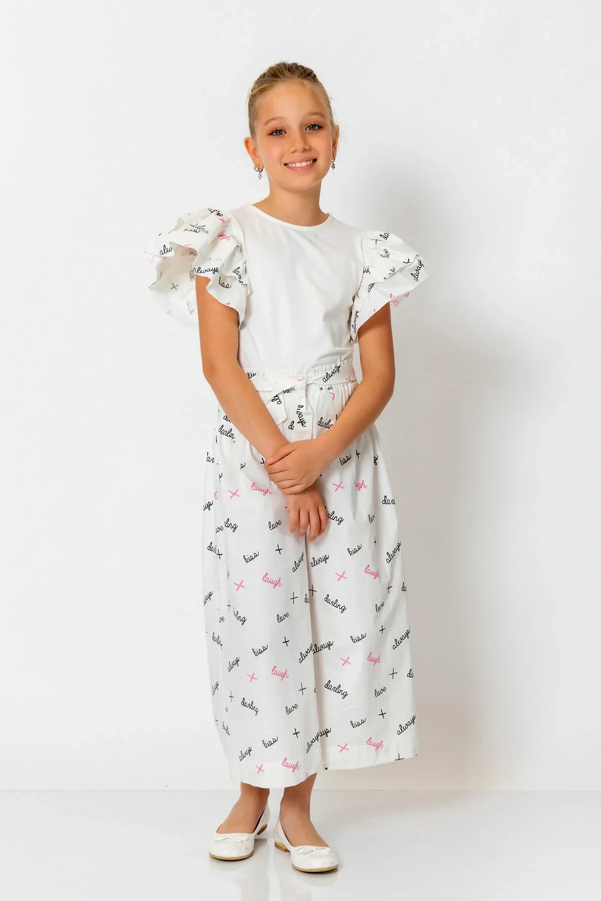 InCity Kids Girls Belted Wide Leg Fashion Pants InCity Boys & Girls