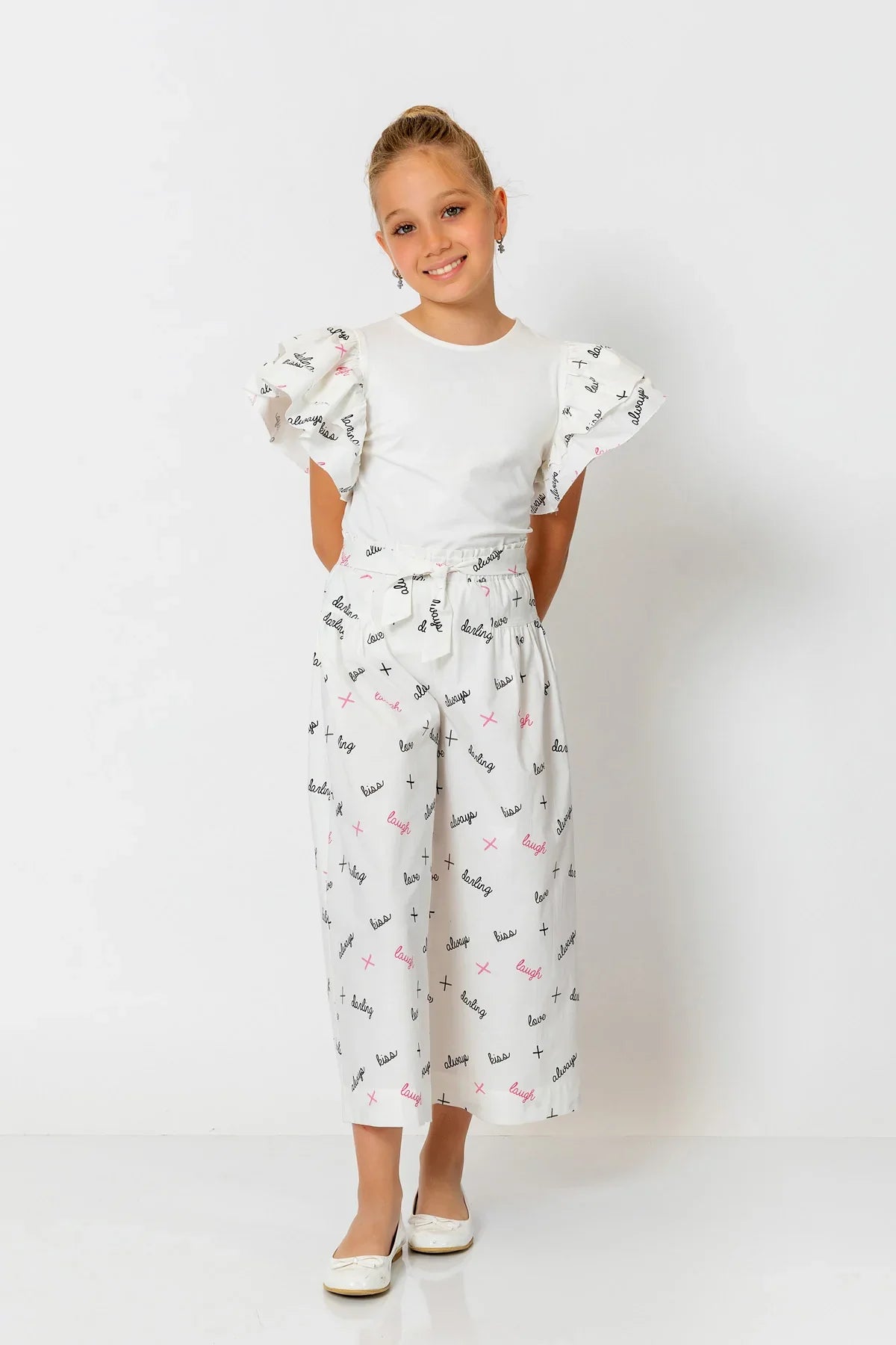 InCity Kids Girls Belted Wide Leg Fashion Pants InCity Boys & Girls