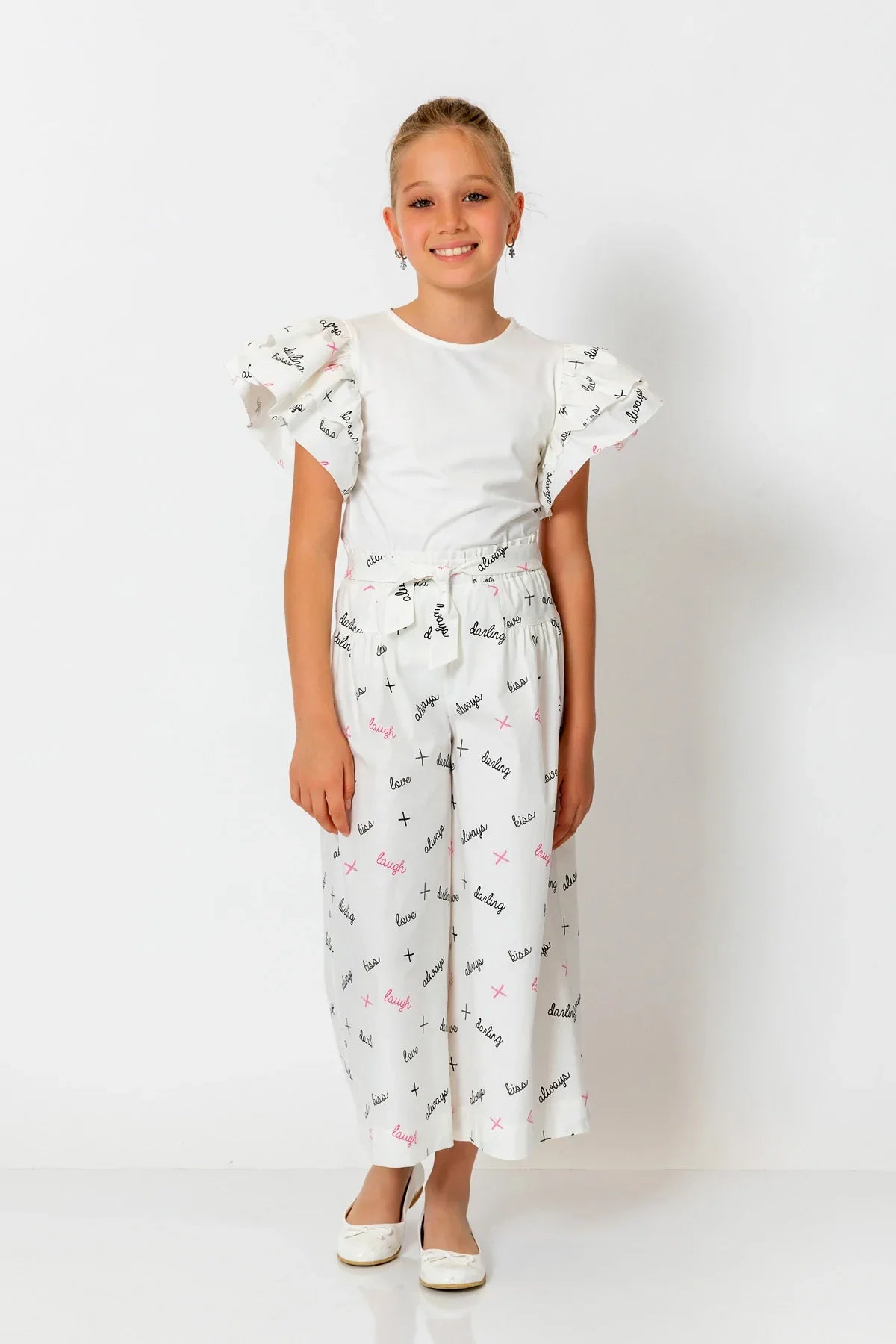 InCity Kids Girls Belted Wide Leg Fashion Pants InCity Boys & Girls