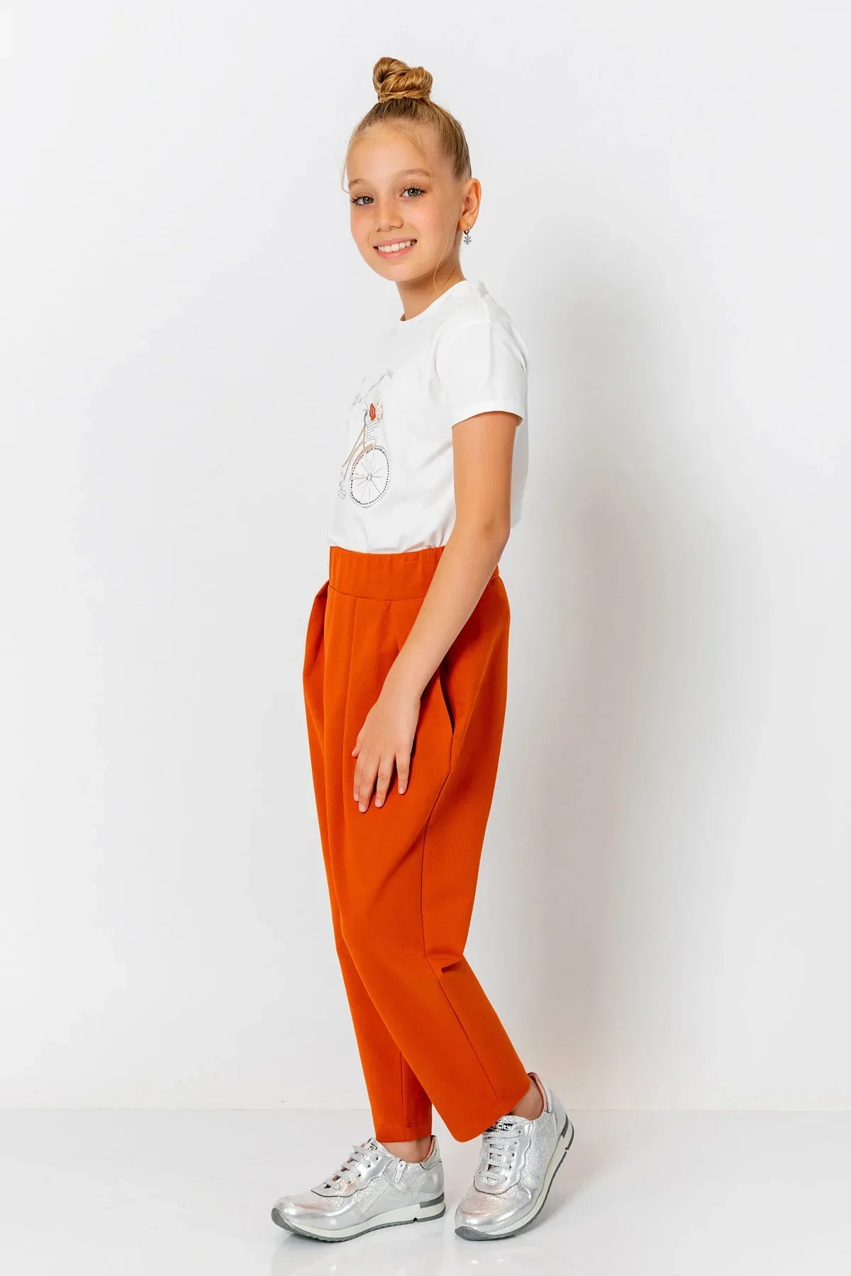 InCity Kids Girls Solid Elastic Waist Straight Leg Pants InCity Boys & Girls
