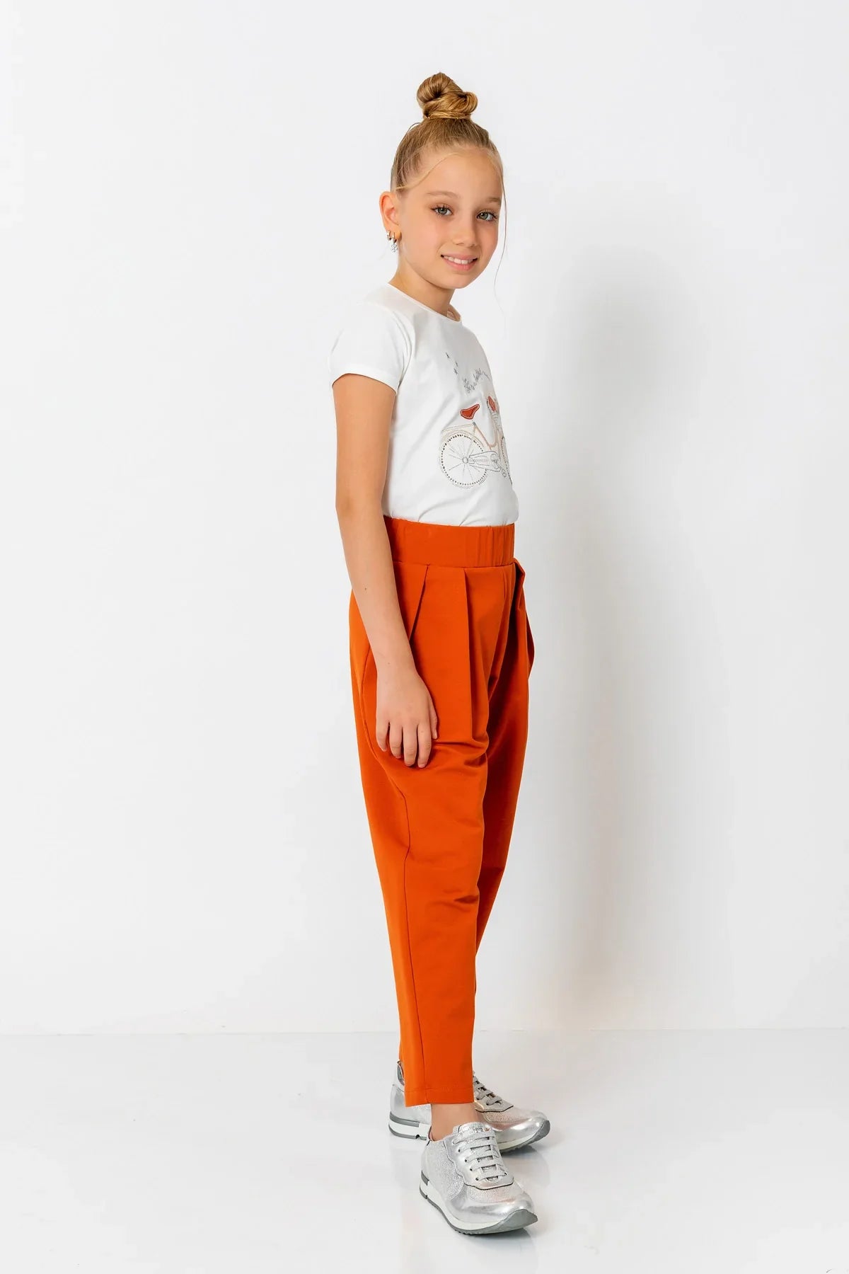 InCity Kids Girls Solid Elastic Waist Straight Leg Pants InCity Boys & Girls