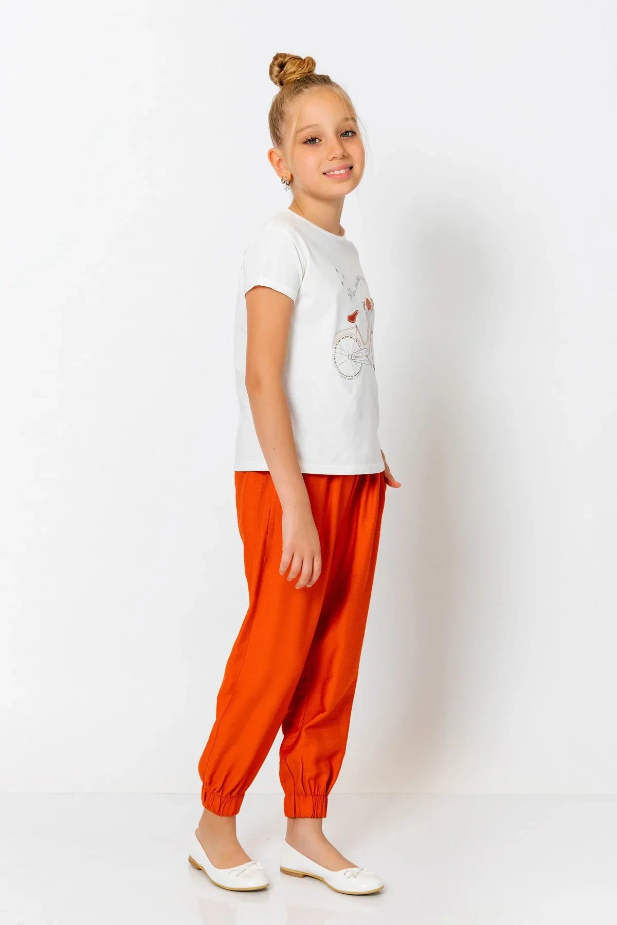 InCity Kids Girls Elastic Waist Ankle Cuff Solid Jogger Pants InCity Boys & Girls