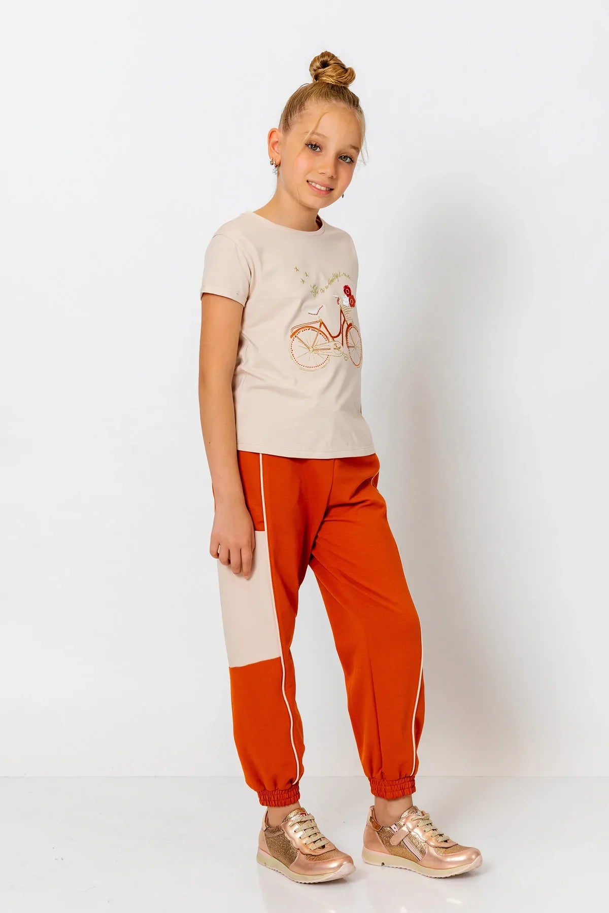 InCity Kids Girls Multicolor Cuffed Jogger Pants InCity Boys & Girls