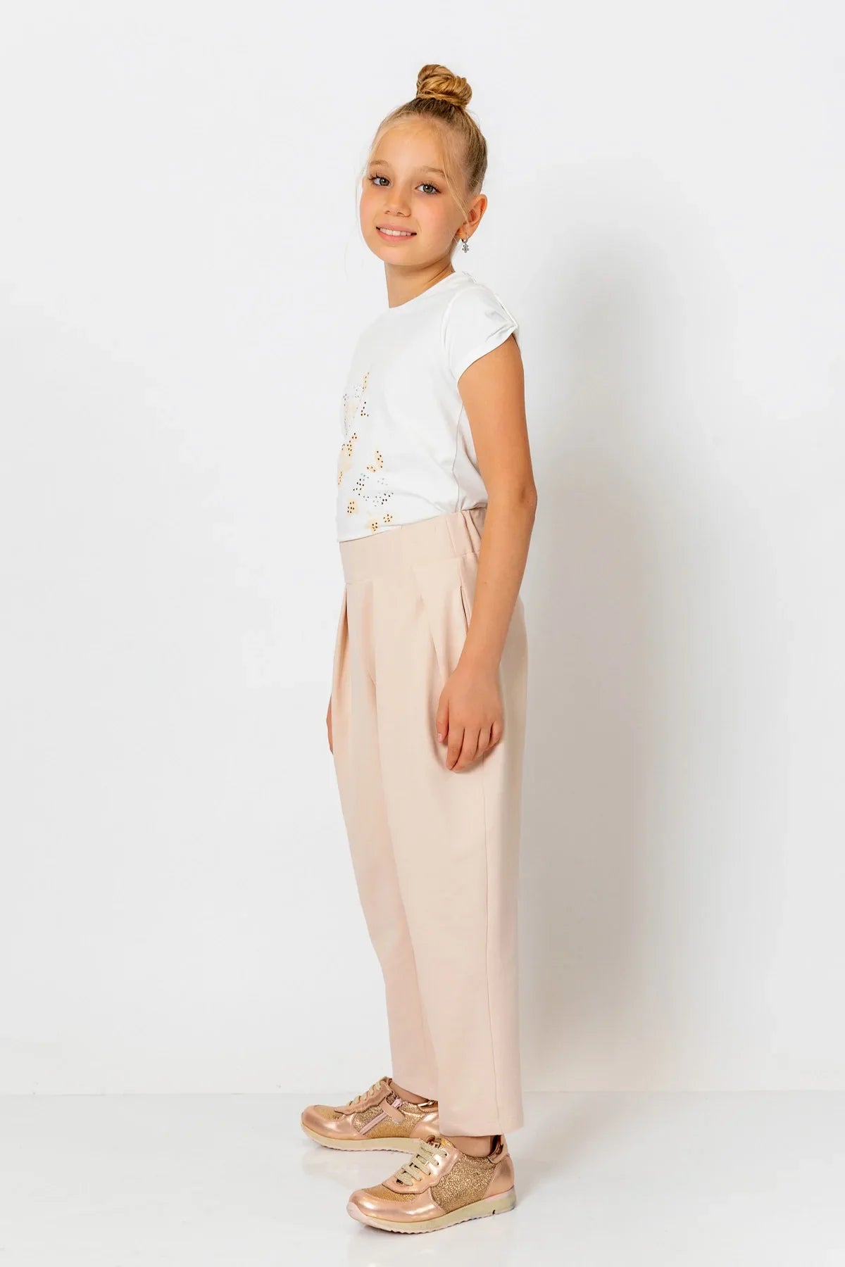 InCity Kids Girls Solid Elastic Waist Straight Leg Pants InCity Boys & Girls