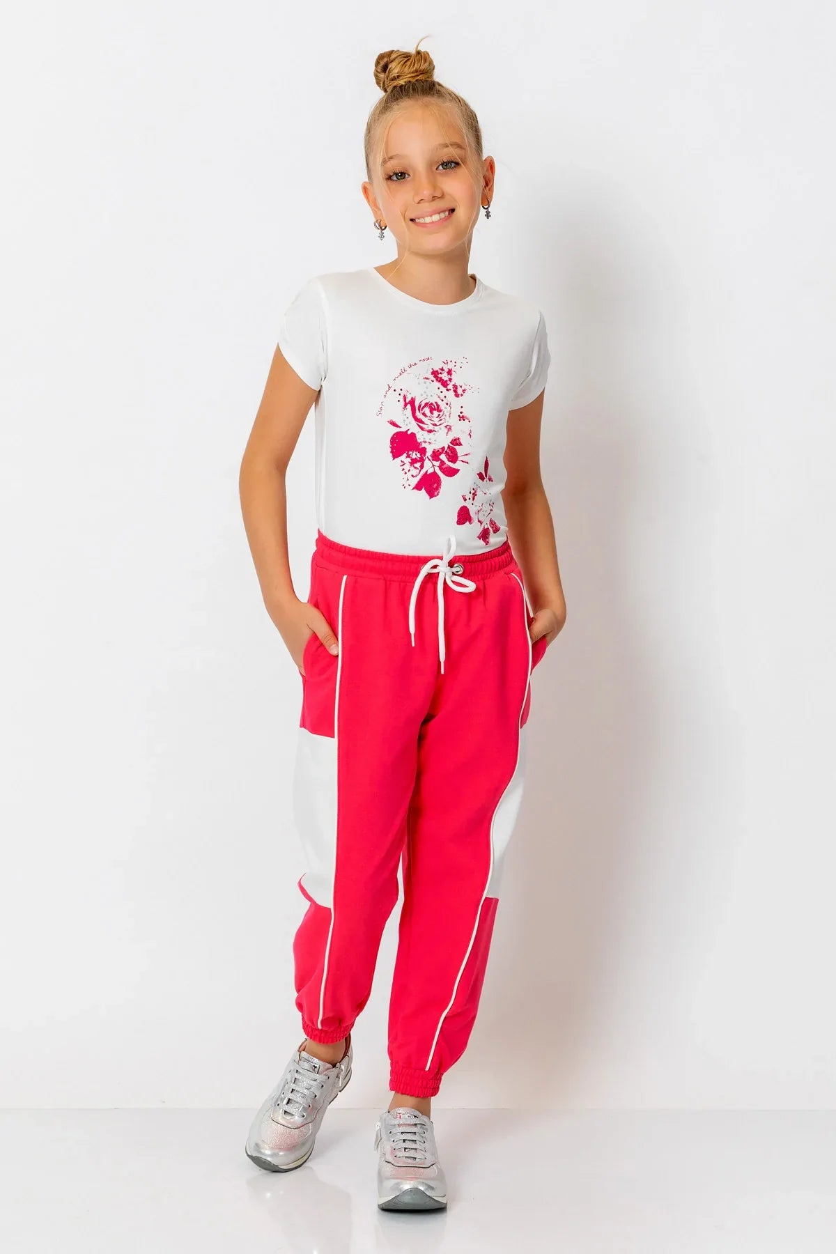 InCity Kids Girls Multicolor Cuffed Jogger Pants InCity Boys & Girls