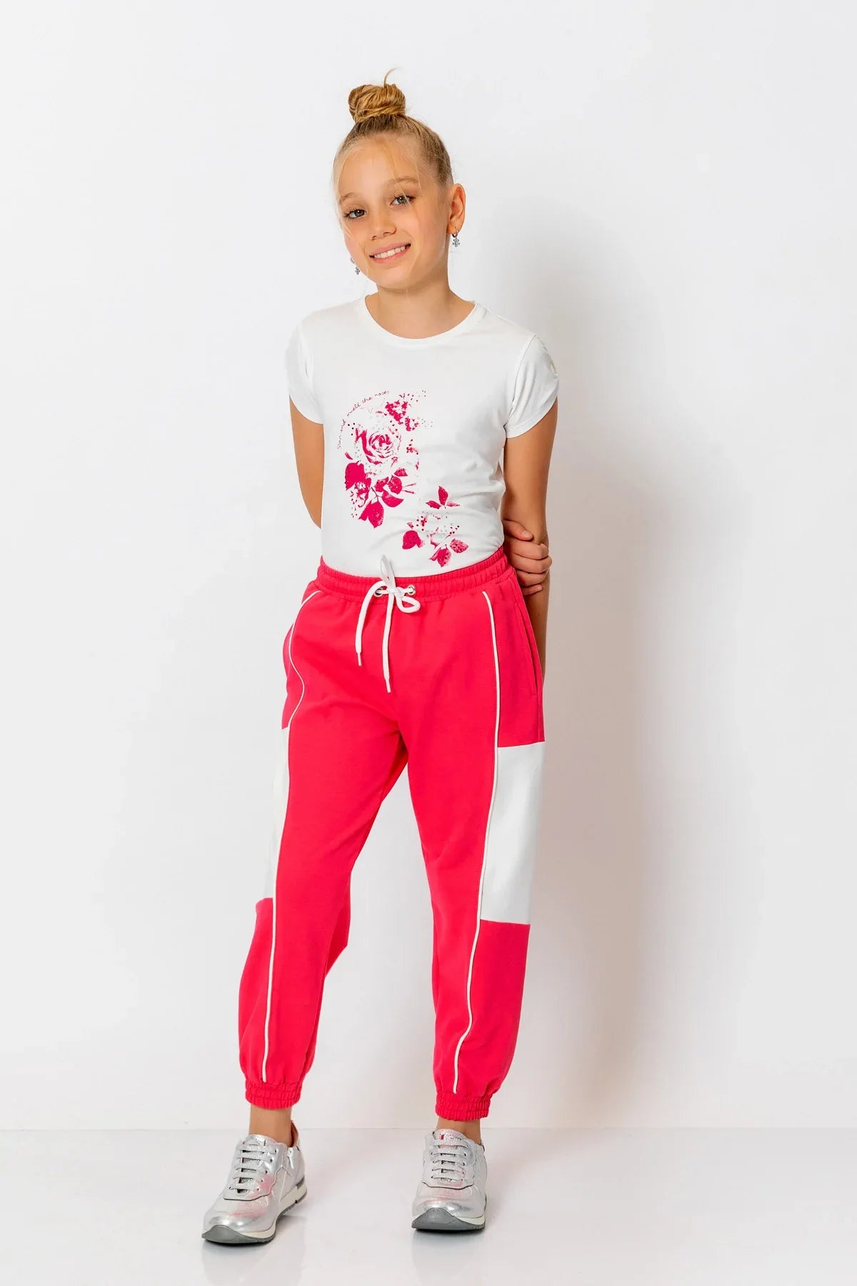 InCity Kids Girls Multicolor Cuffed Jogger Pants InCity Boys & Girls