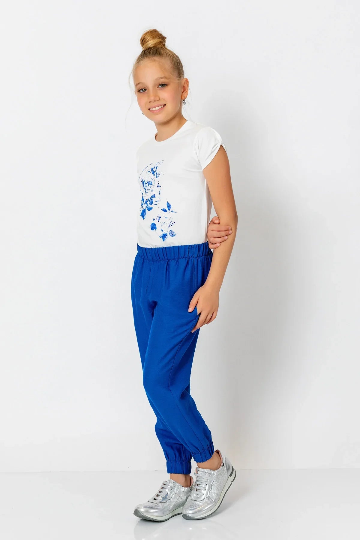 InCity Kids Girls Elastic Waist Ankle Cuff Solid Jogger Pants InCity Boys & Girls