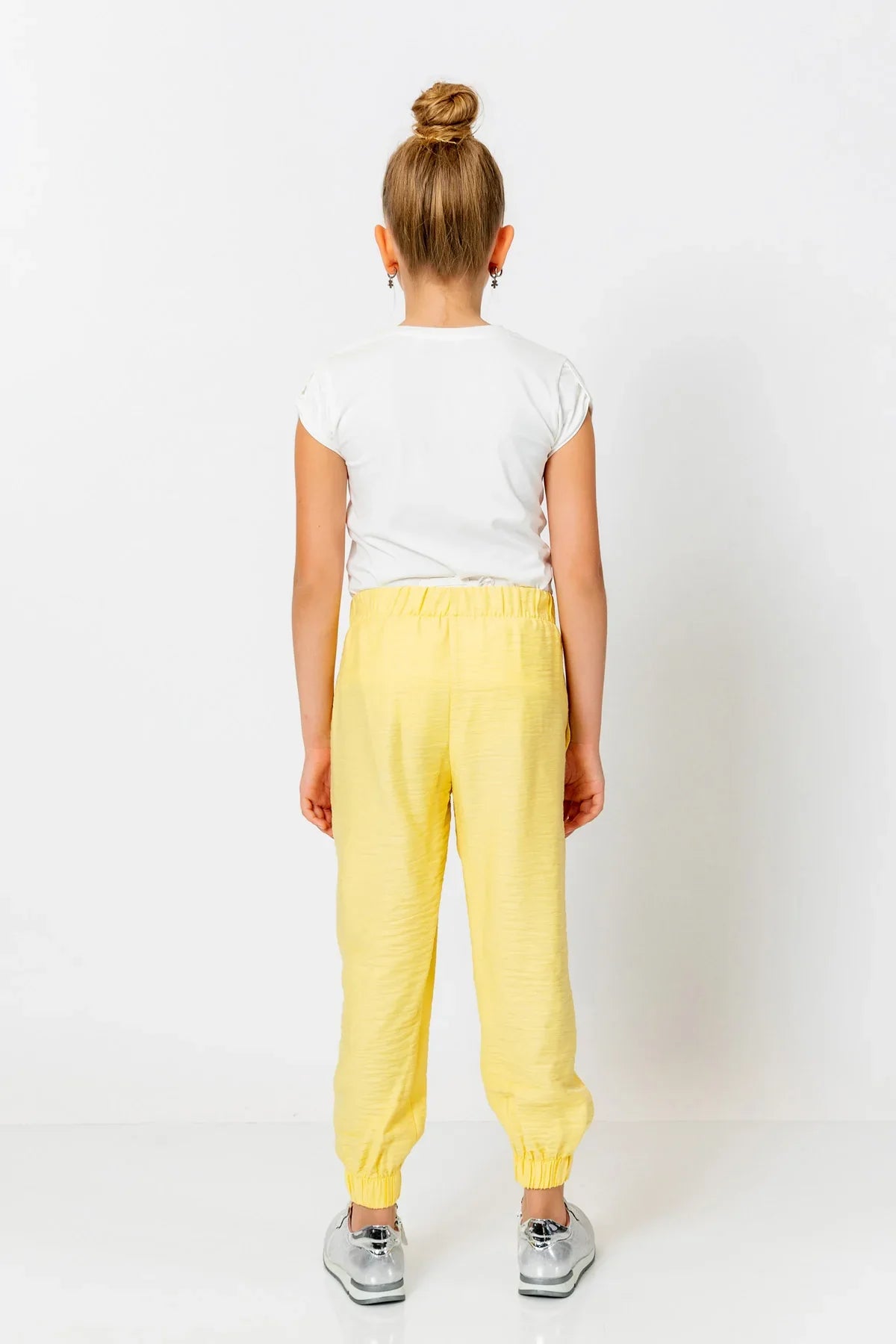 InCity Kids Girls Elastic Waist Ankle Cuff Solid Jogger Pants InCity Boys & Girls