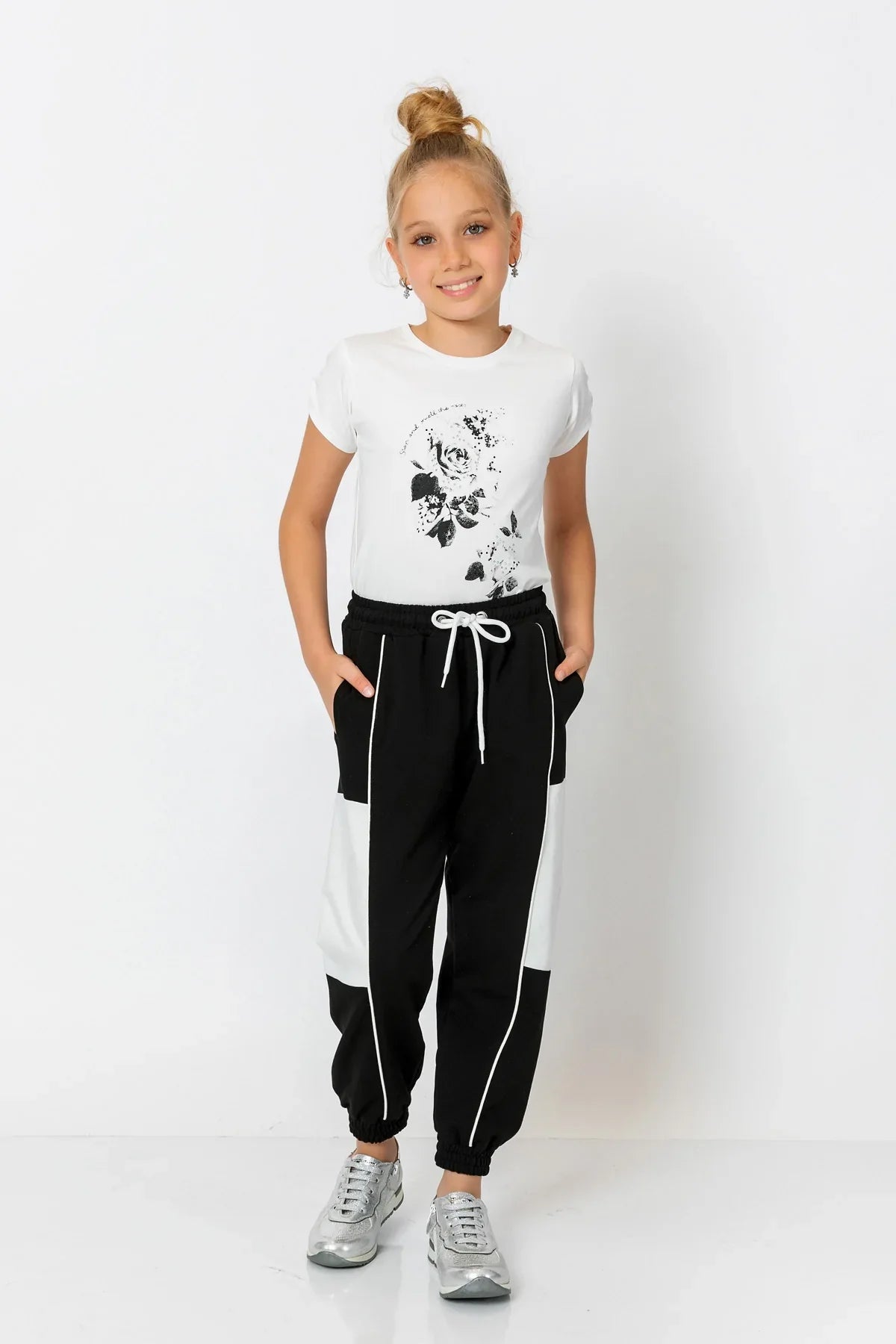 InCity Kids Girls Multicolor Cuffed Jogger Pants InCity Boys & Girls