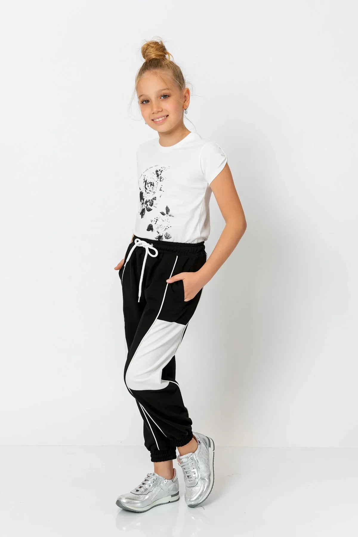 InCity Kids Girls Multicolor Cuffed Jogger Pants InCity Boys & Girls