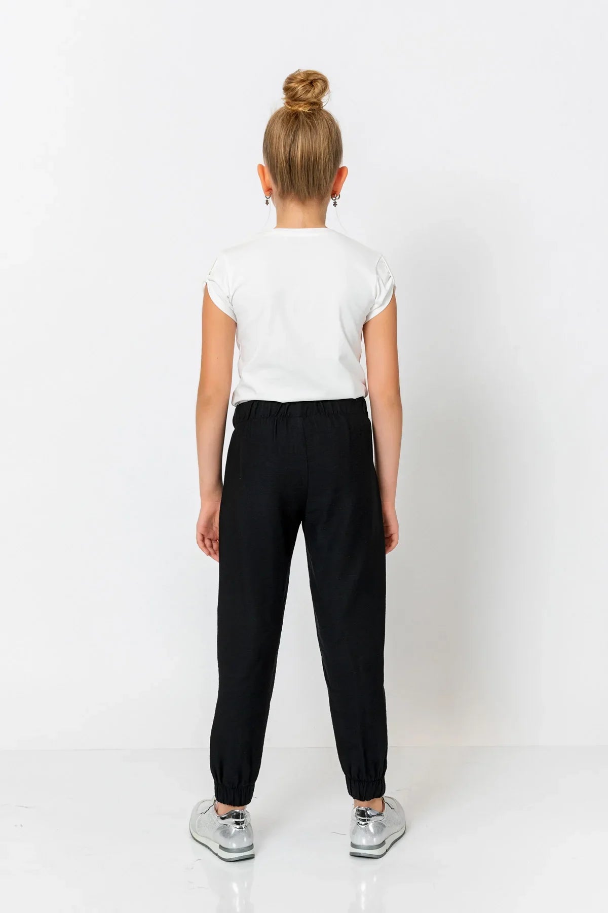 InCity Kids Girls Elastic Waist Ankle Cuff Solid Jogger Pants InCity Boys & Girls