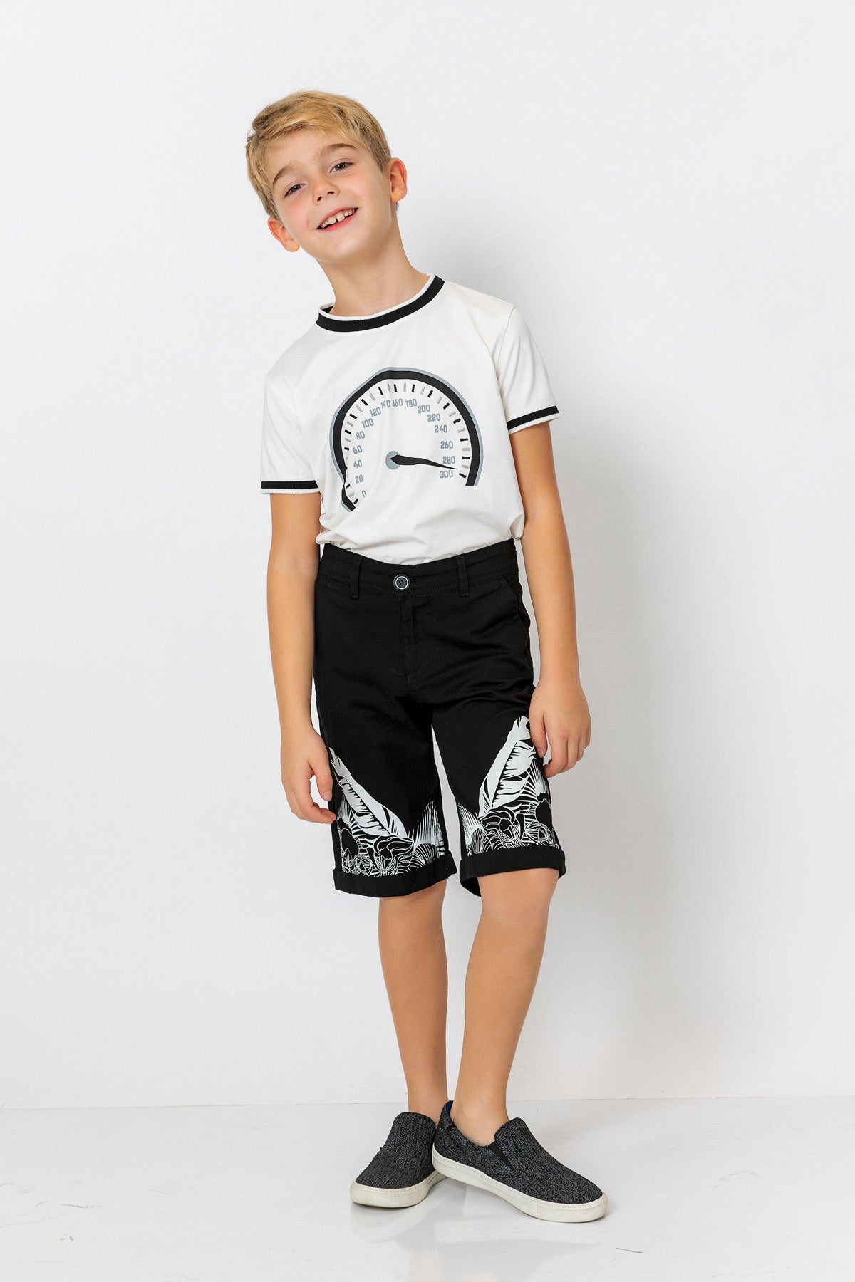 InCity Kids Boys Straight Leg Printed Dress Shorts InCity Boys & Girls