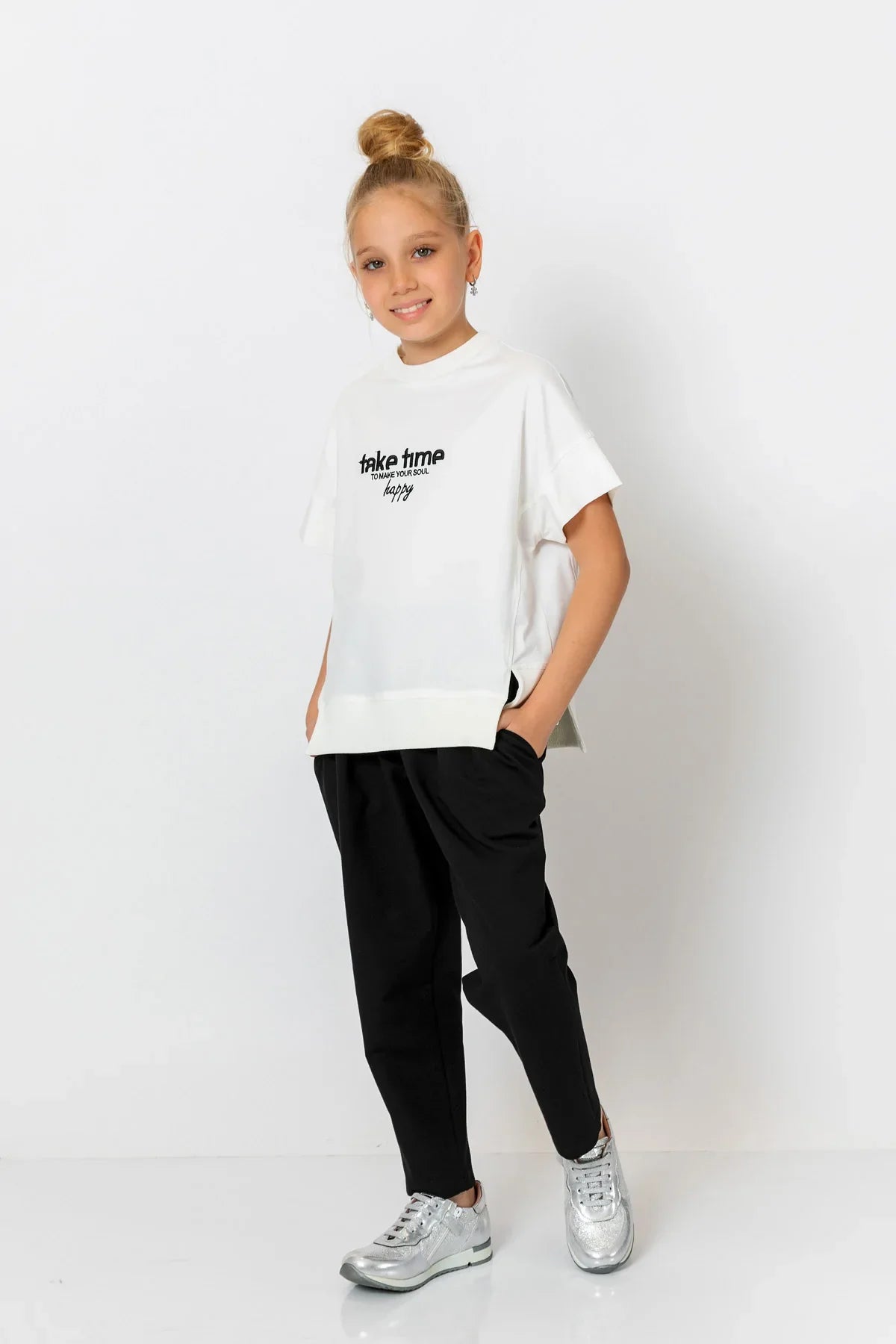 InCity Kids Girls Solid Straight Leg Jogger Pants InCity Boys & Girls