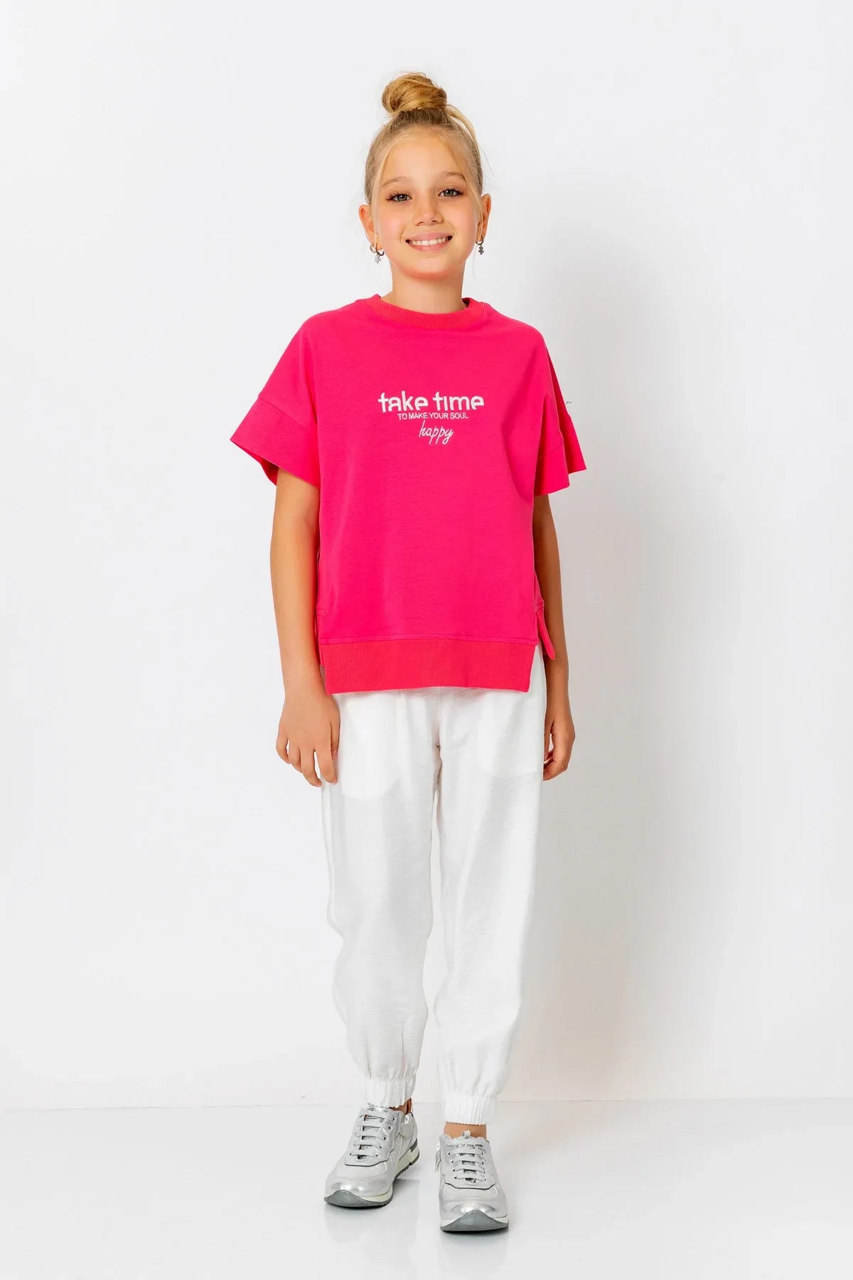 InCity Kids Girls Elastic Waist Ankle Cuff Solid Jogger Pants InCity Boys & Girls