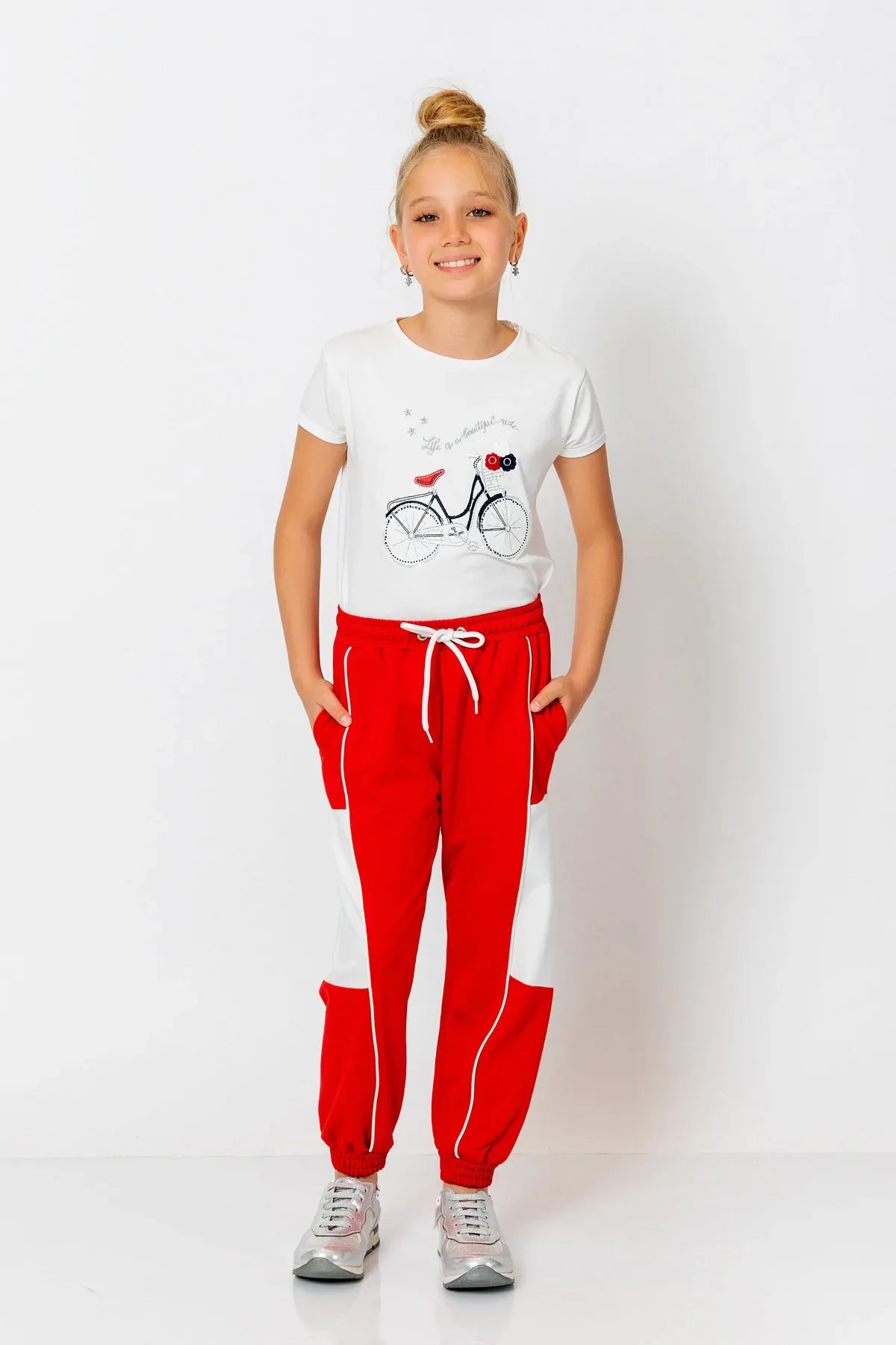 InCity Kids Girls Multicolor Cuffed Jogger Pants InCity Boys & Girls
