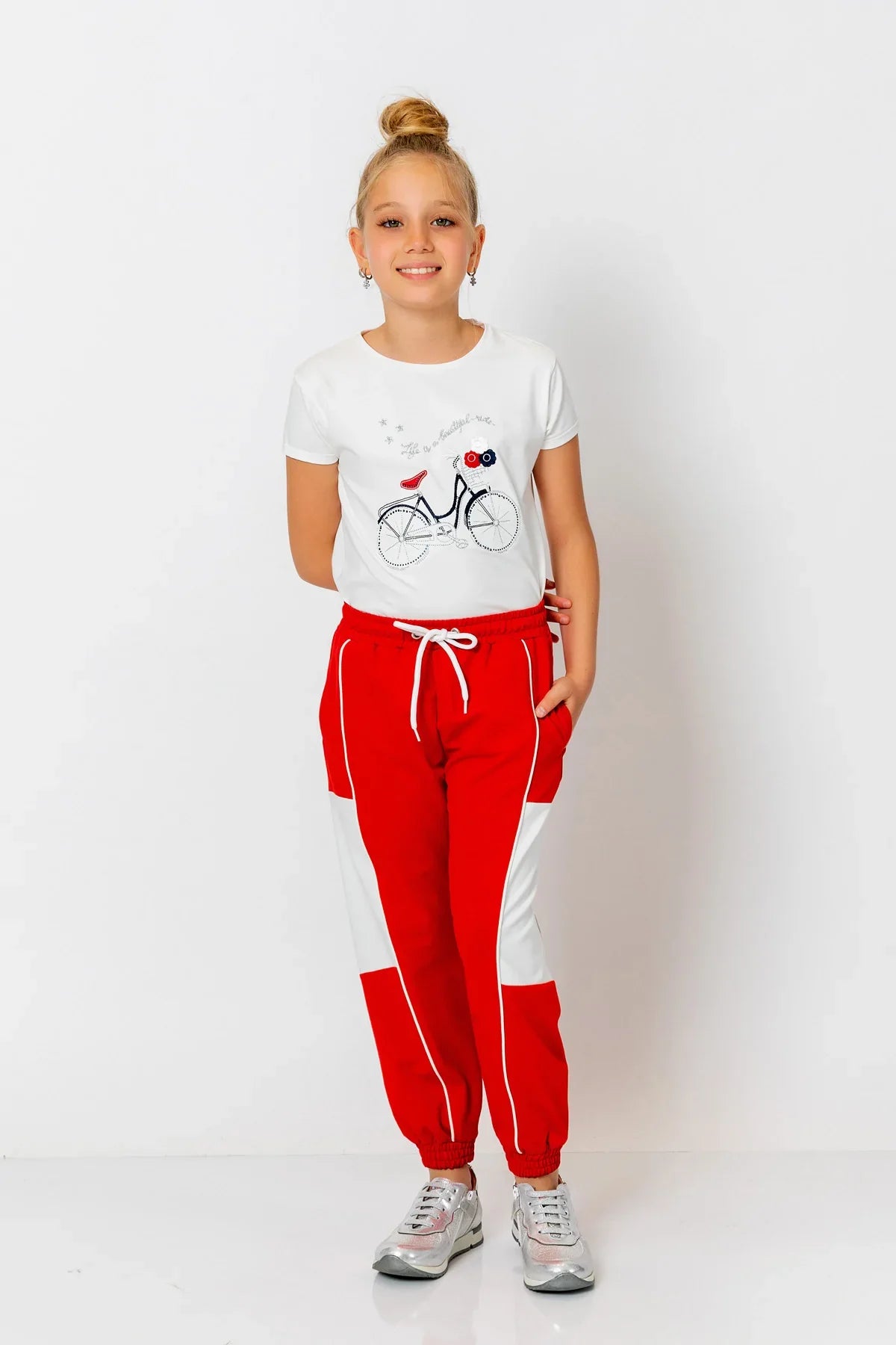 InCity Kids Girls Multicolor Cuffed Jogger Pants InCity Boys & Girls