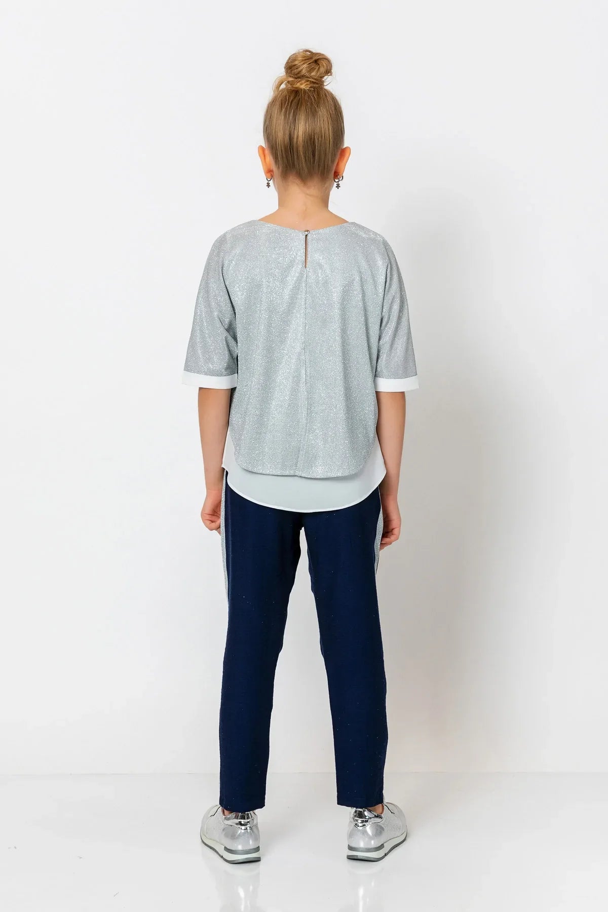 InCity Kids Girls Elastic Waist Sequin Stripe Straight Leg Pants InCity Boys & Girls