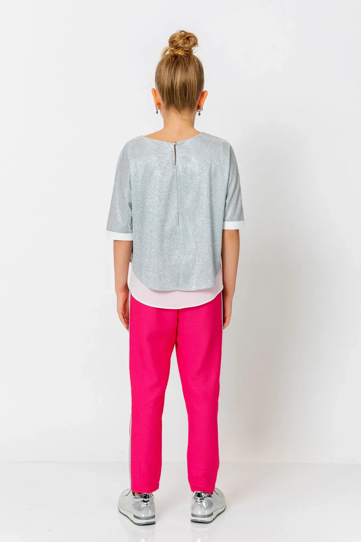 InCity Kids Girls Elastic Waist Sequin Stripe Straight Leg Pants InCity Boys & Girls